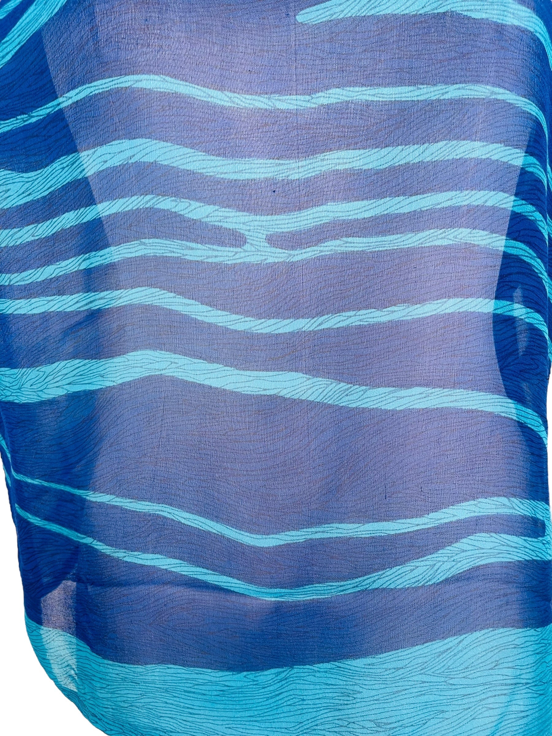 PRG6839 Sheer Avatar Pure Silk Side Slit Top