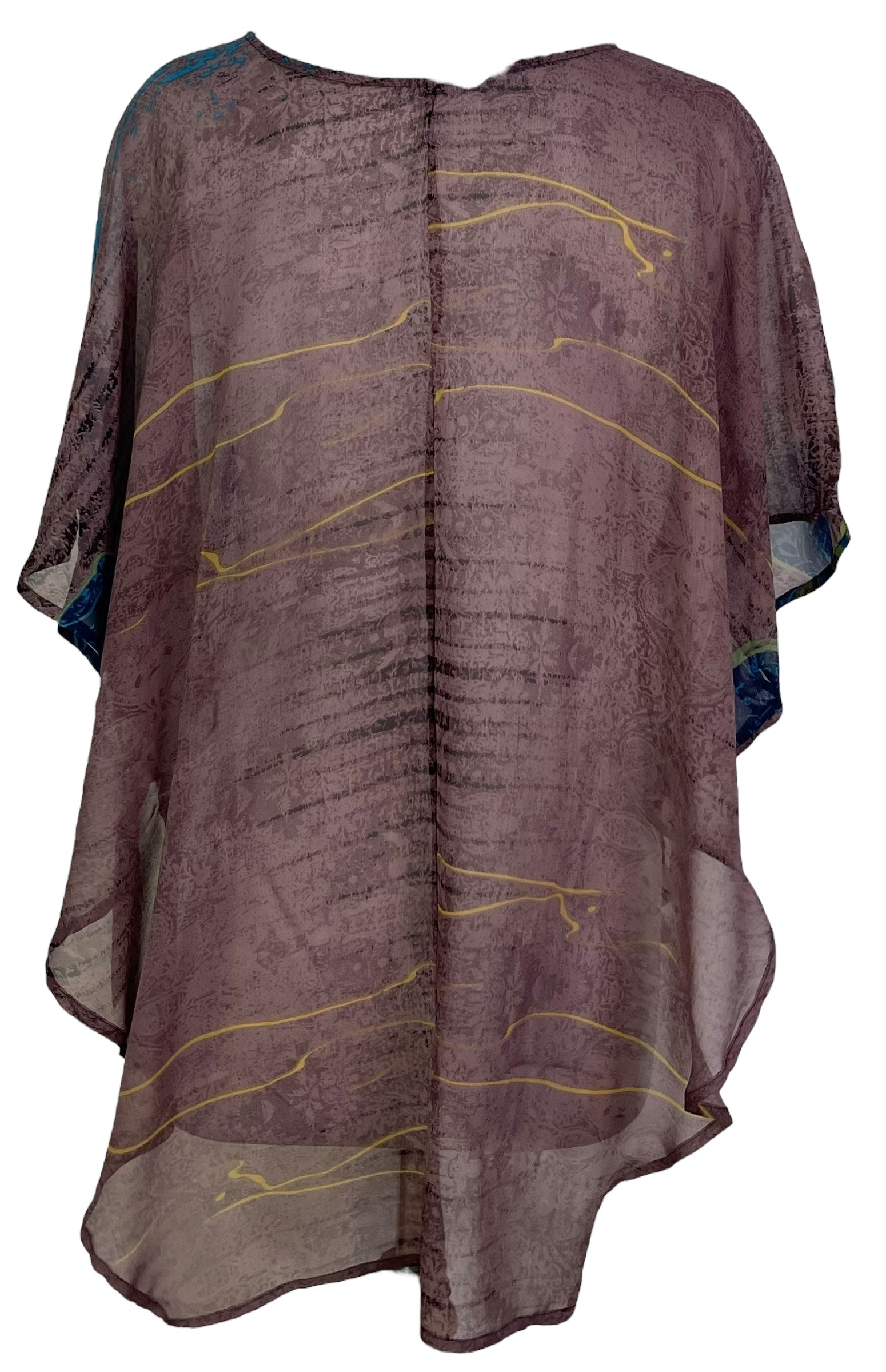 PRG7226 Sheer Avatar Pure Silk Waterfall Top