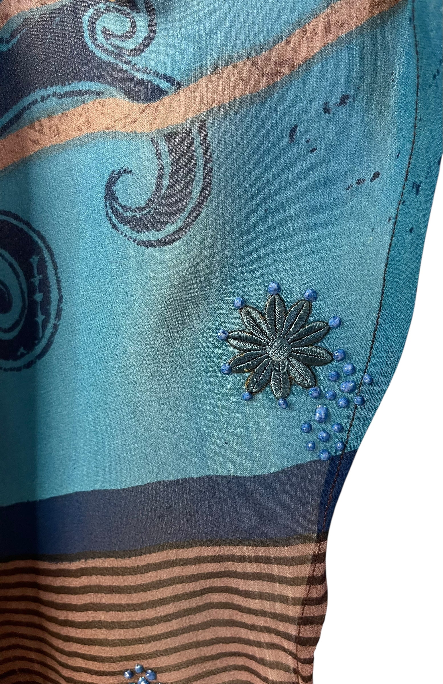 PRG7226 Sheer Avatar Pure Silk Waterfall Top