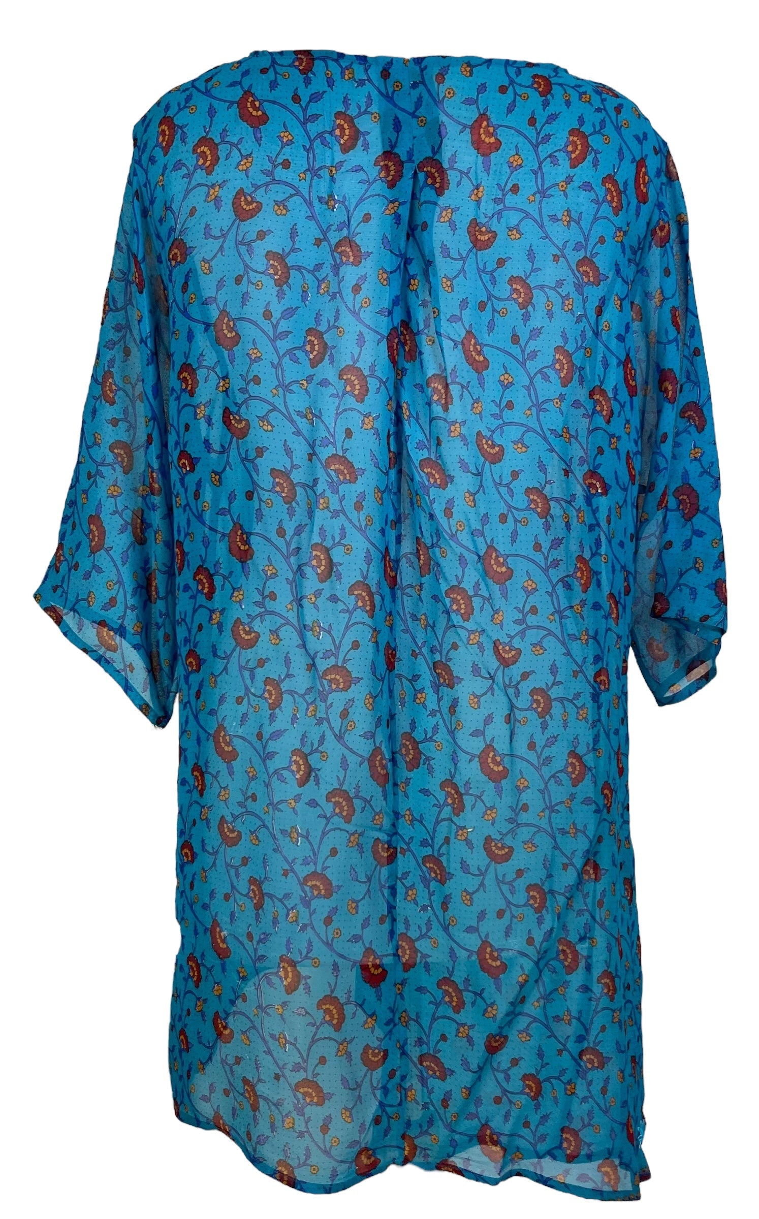 PRG6805 Sheer Avatar Pure Silk Self Pocket Tunic Dress