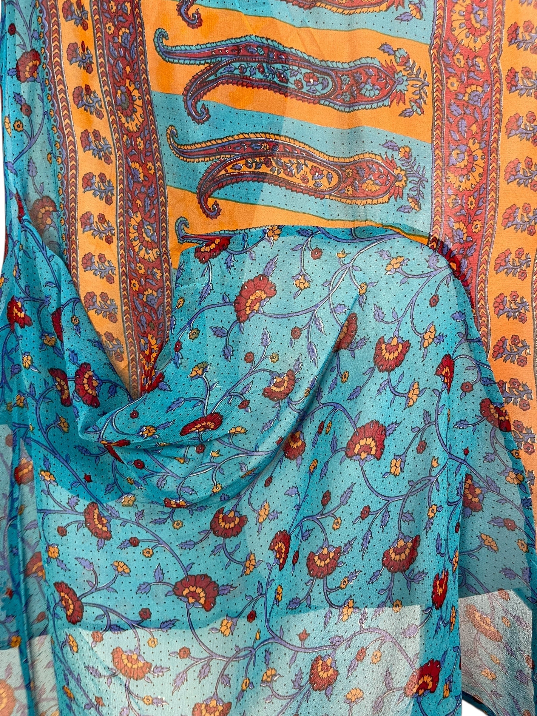 PRG6805 Sheer Avatar Pure Silk Self Pocket Tunic Dress