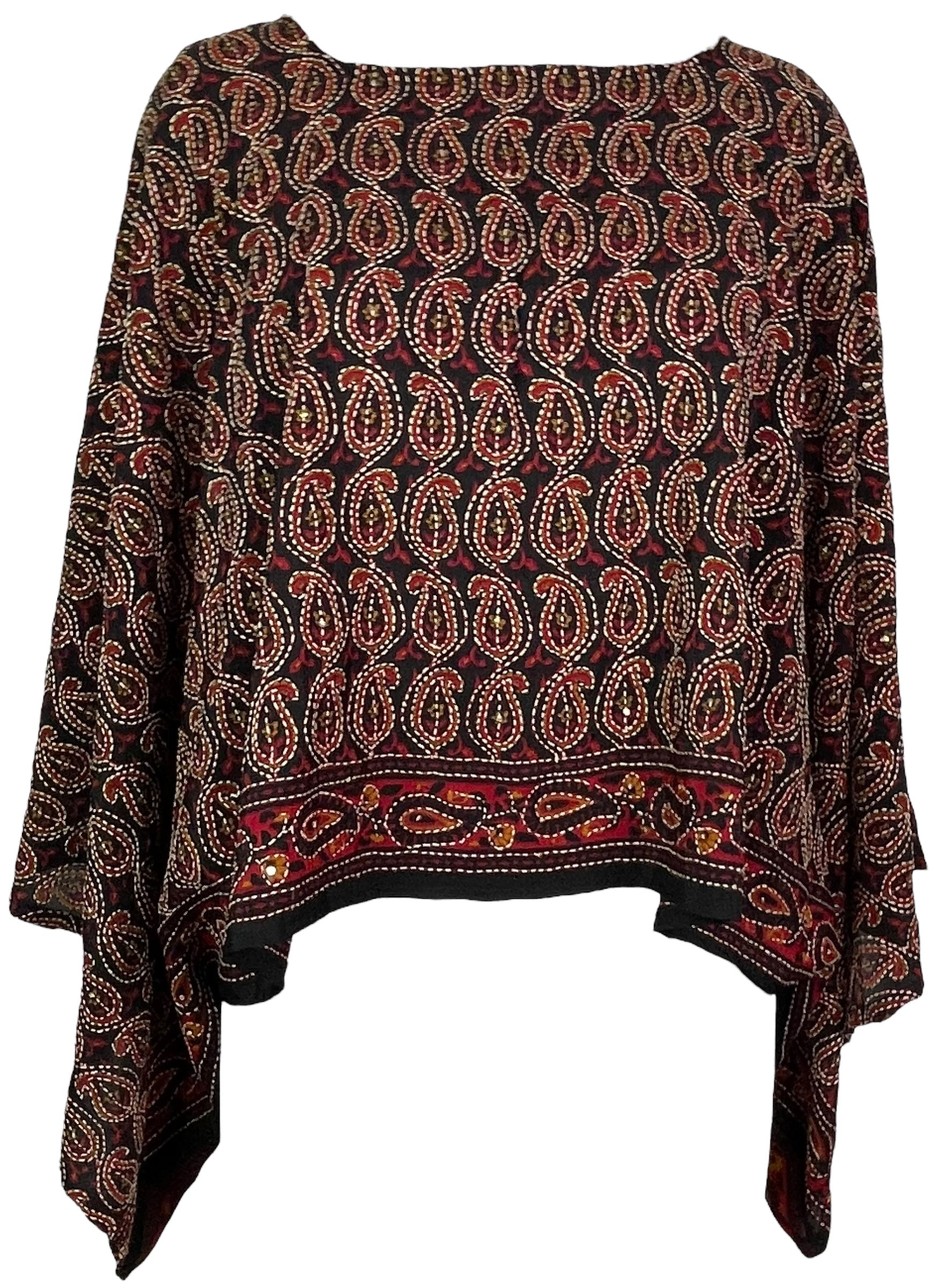 PRC7750Avatar Pure Silk Kimono-Sleeved Top