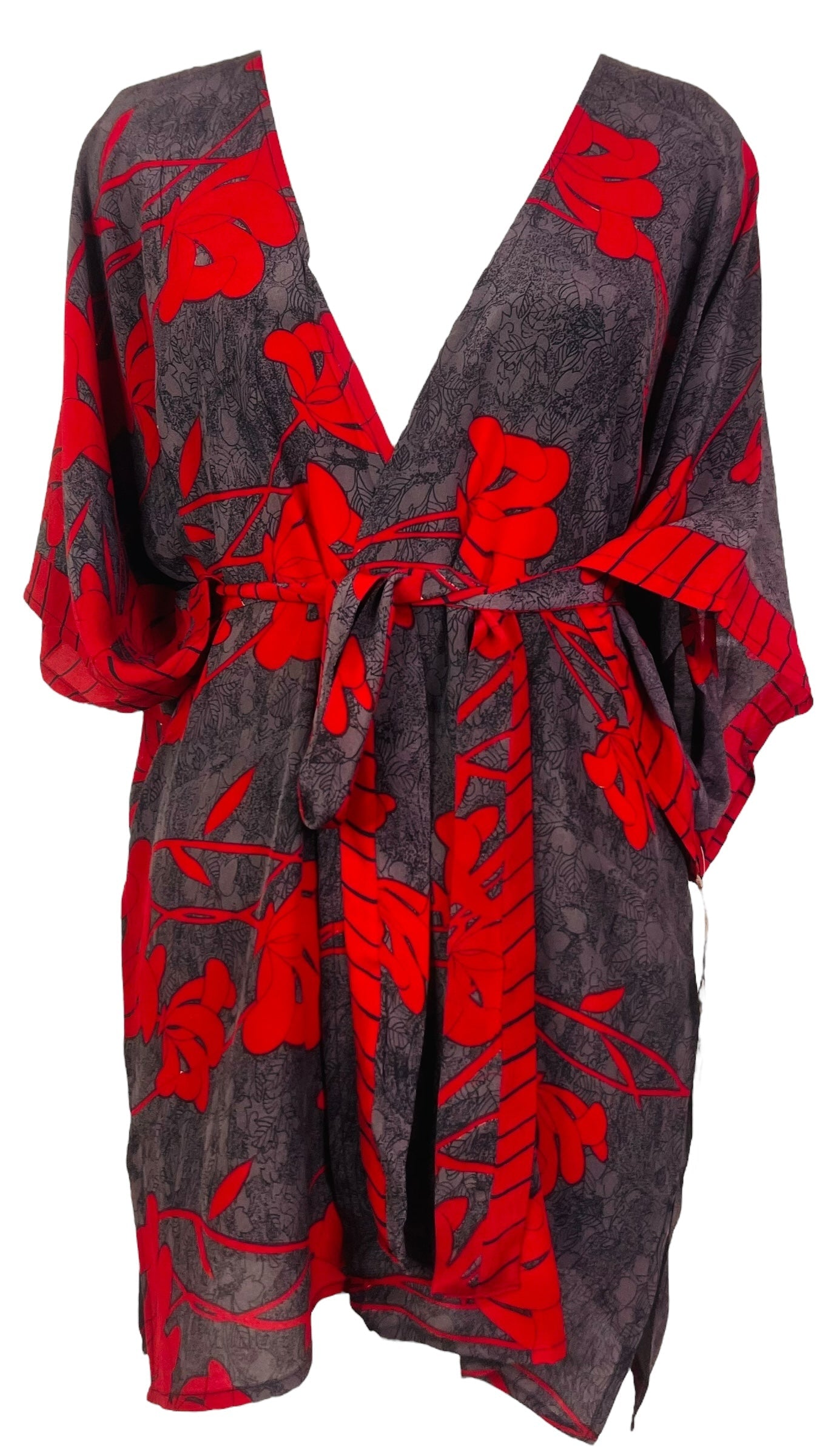 PRC7513B Avatar Pure Silk Kimono-Sleeved Jacket with Belt