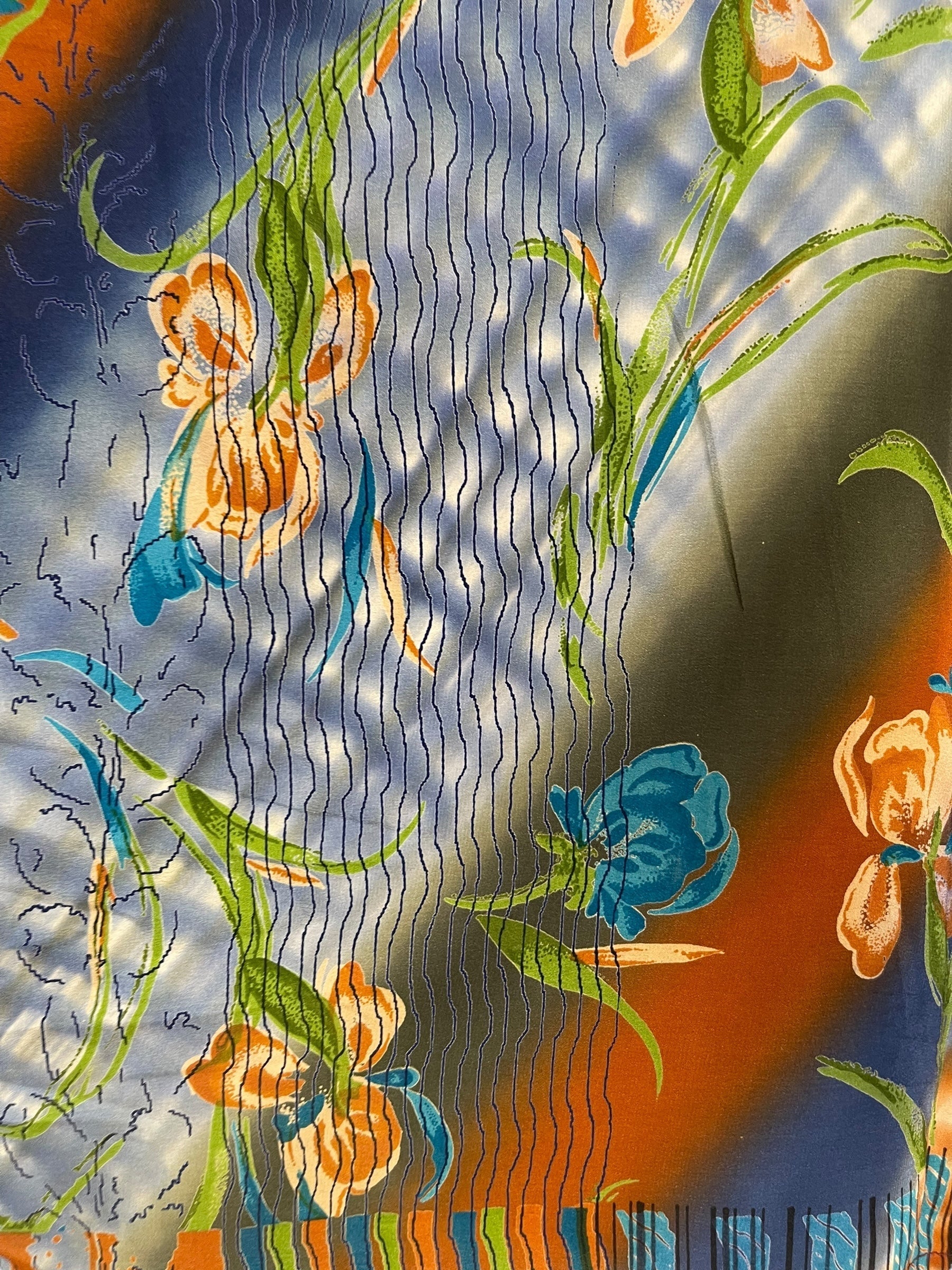 PRC6667 Avatar Pure Silk Kimono-Sleeved Top