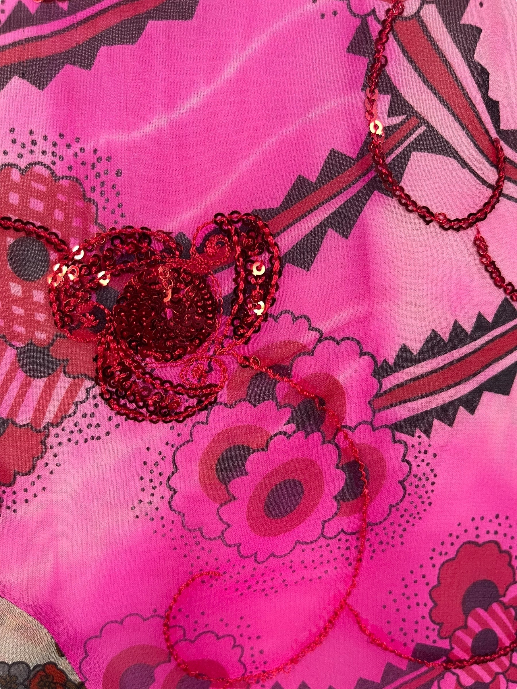 PRG6809 Sheer Avatar Pure Silk Self Pocket Tunic Dress