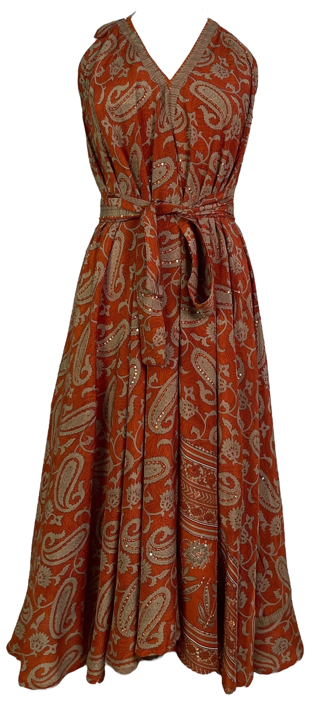 PRC7235 Avatar Pure Silk Maxi Dress with Belt