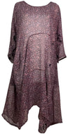 PRG7834 Sheer Avatar Pure Silk Sculptural Long Tunic Dress