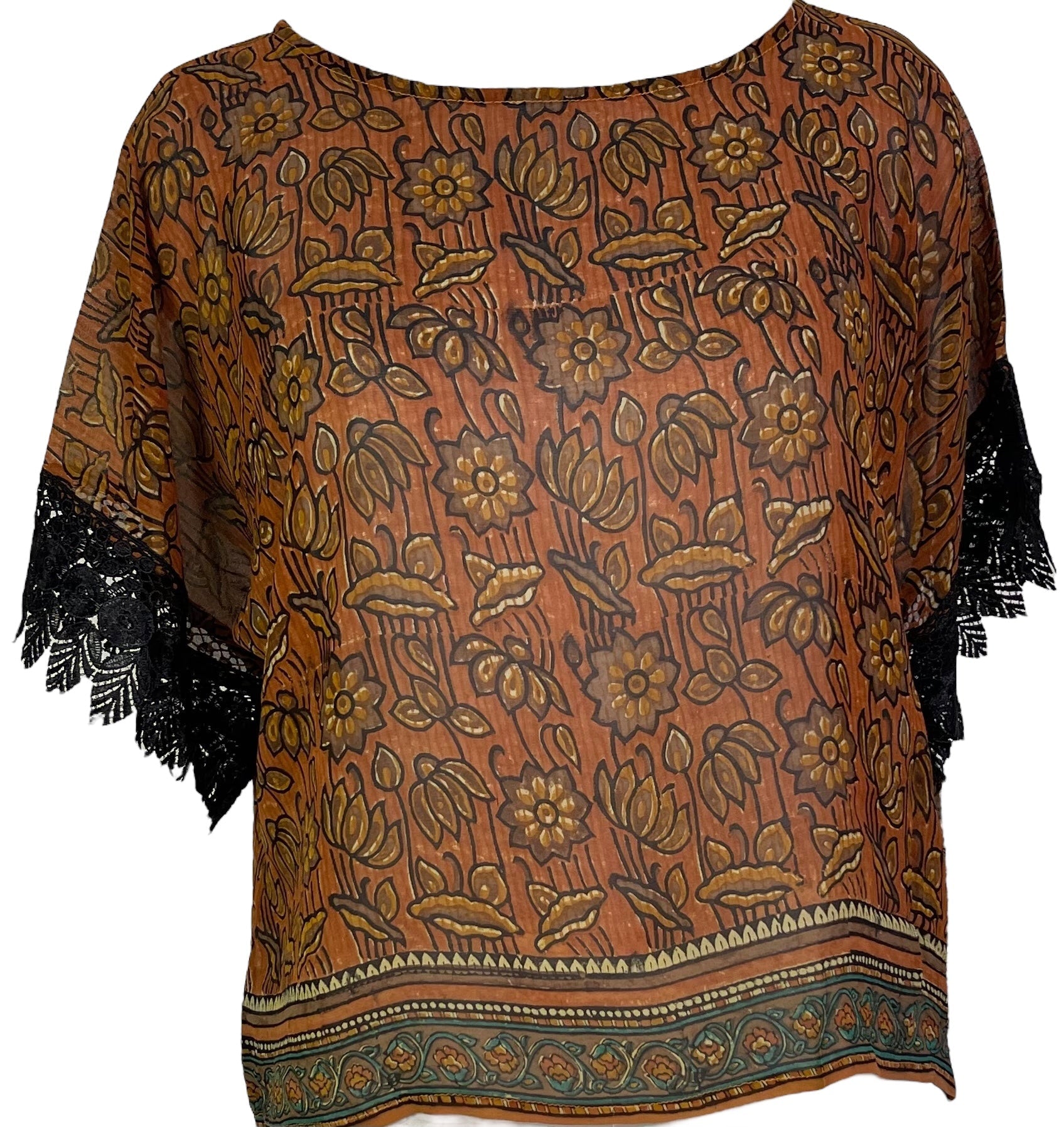 PRG6035 Sheer Avatar Pure Silk Boxy Top