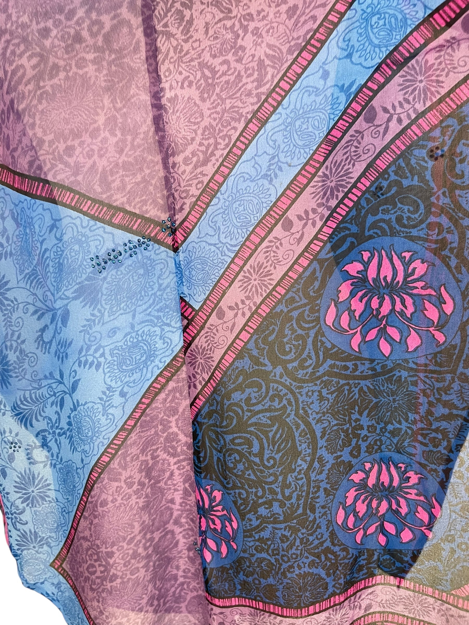 PRG7099 Sheer Avatar Pure Silk Waterfall Top