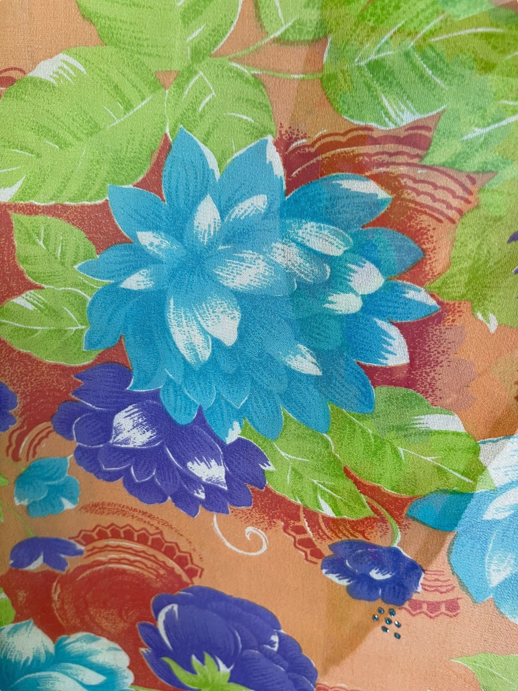 PRG7105 Sheer Avatar Pure Silk Waterfall Top