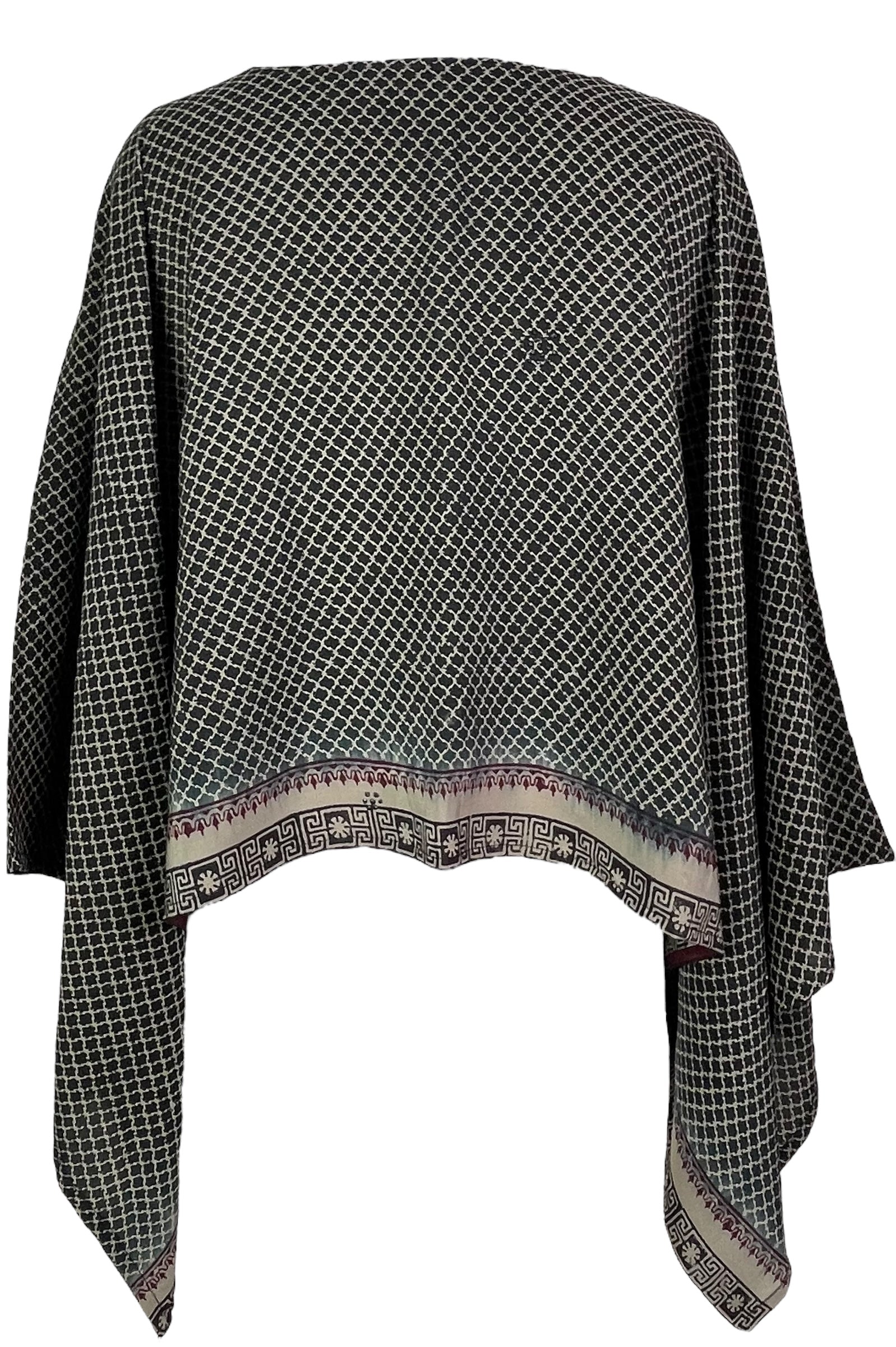PRC7751 Avatar Pure Silk Kimono-Sleeved Top