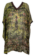 PRG7481 Sheer Avatar Pure Silk Short Kaftan Tunic without Slits