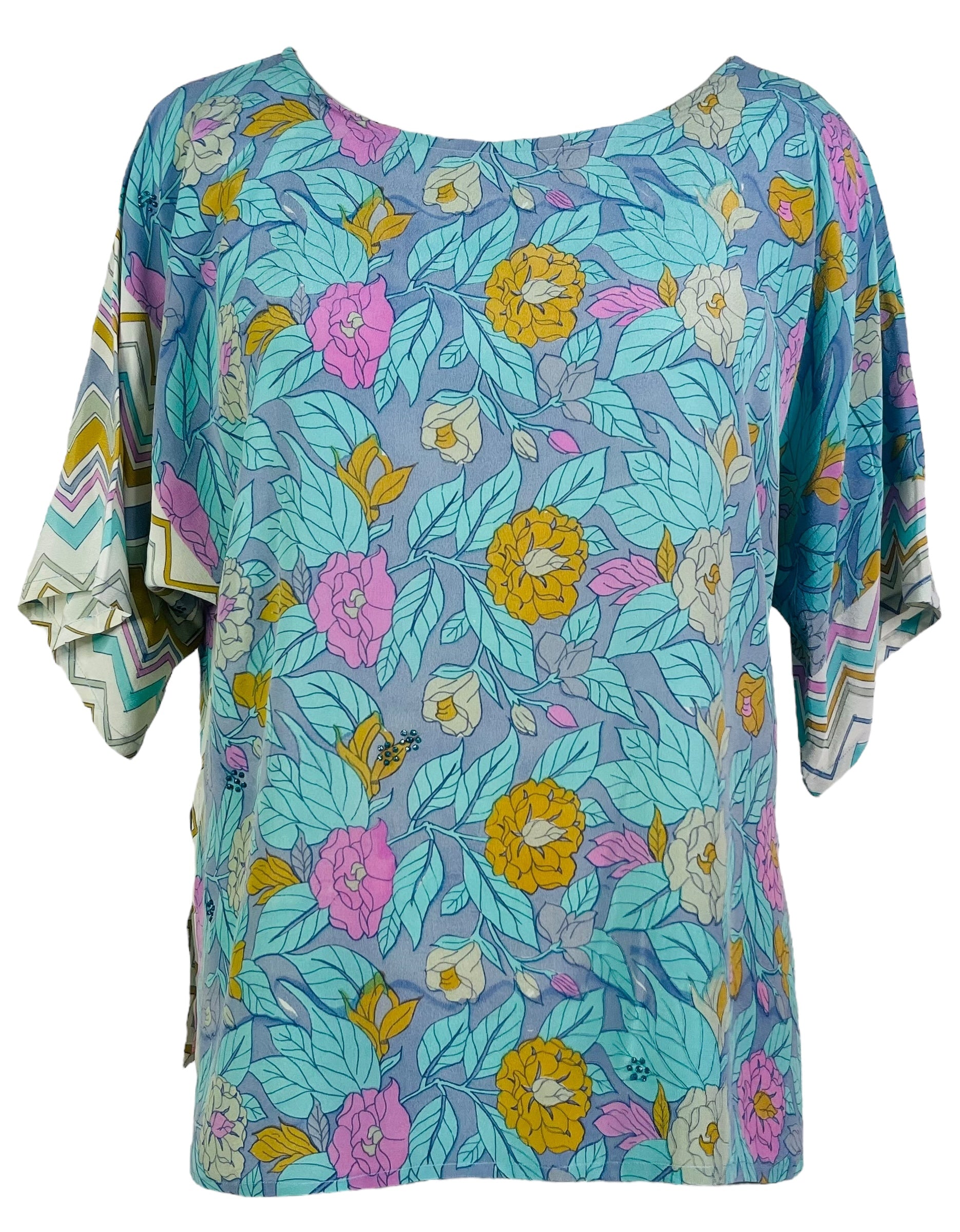 PRC6708 Avatar Pure Silk Side Slit Top