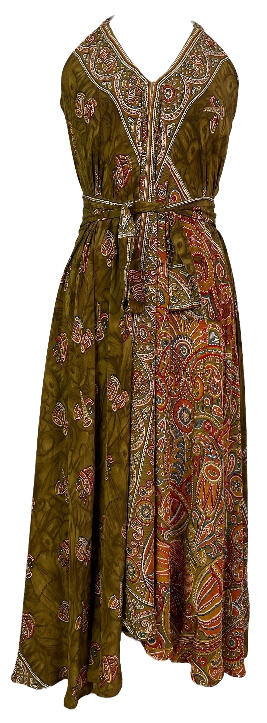 PRC7252 Avatar Pure Silk Maxi Dress with Belt