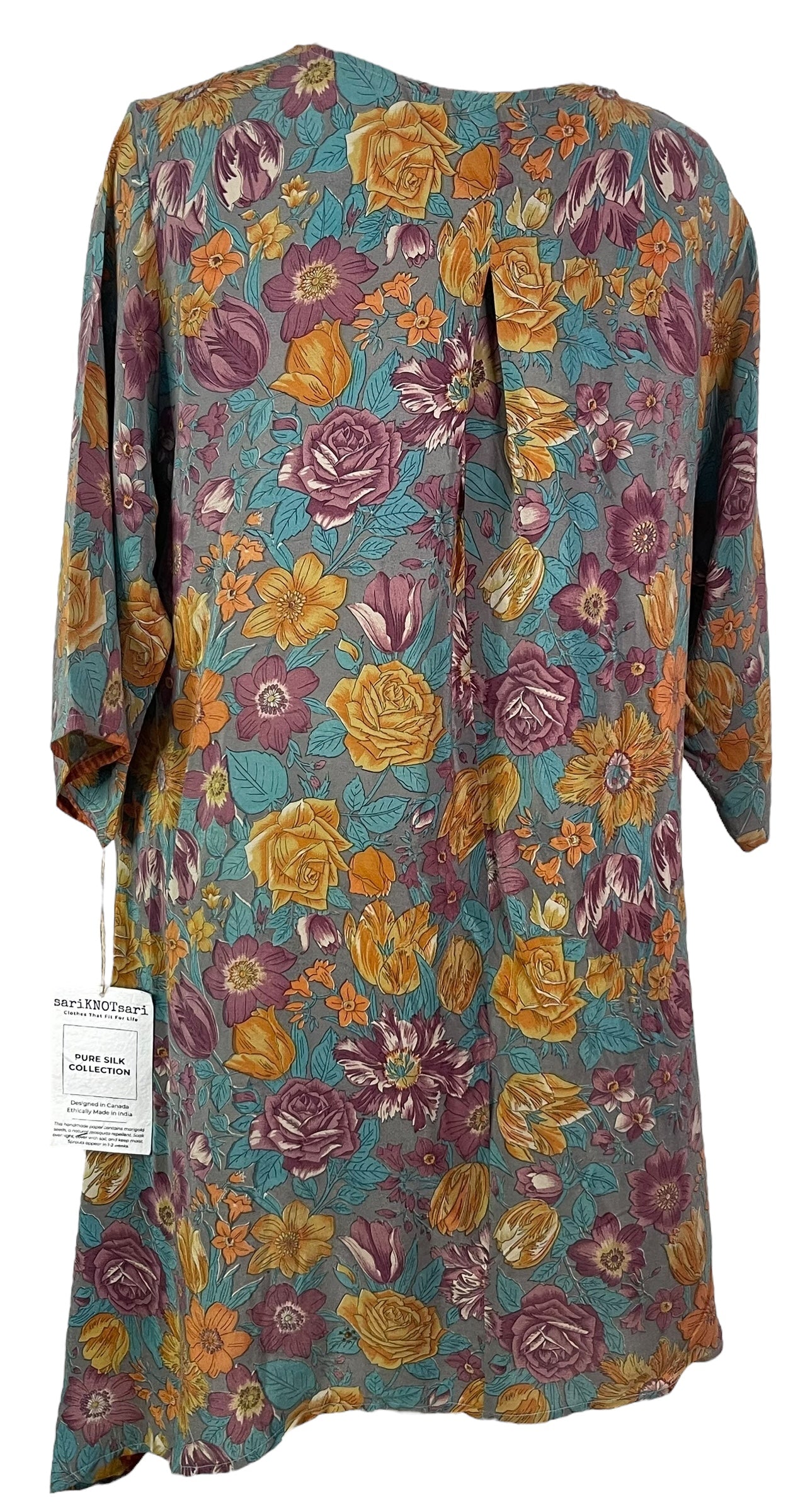 PRC6832 Avatar Pure Silk Self Pocket Tunic Dress