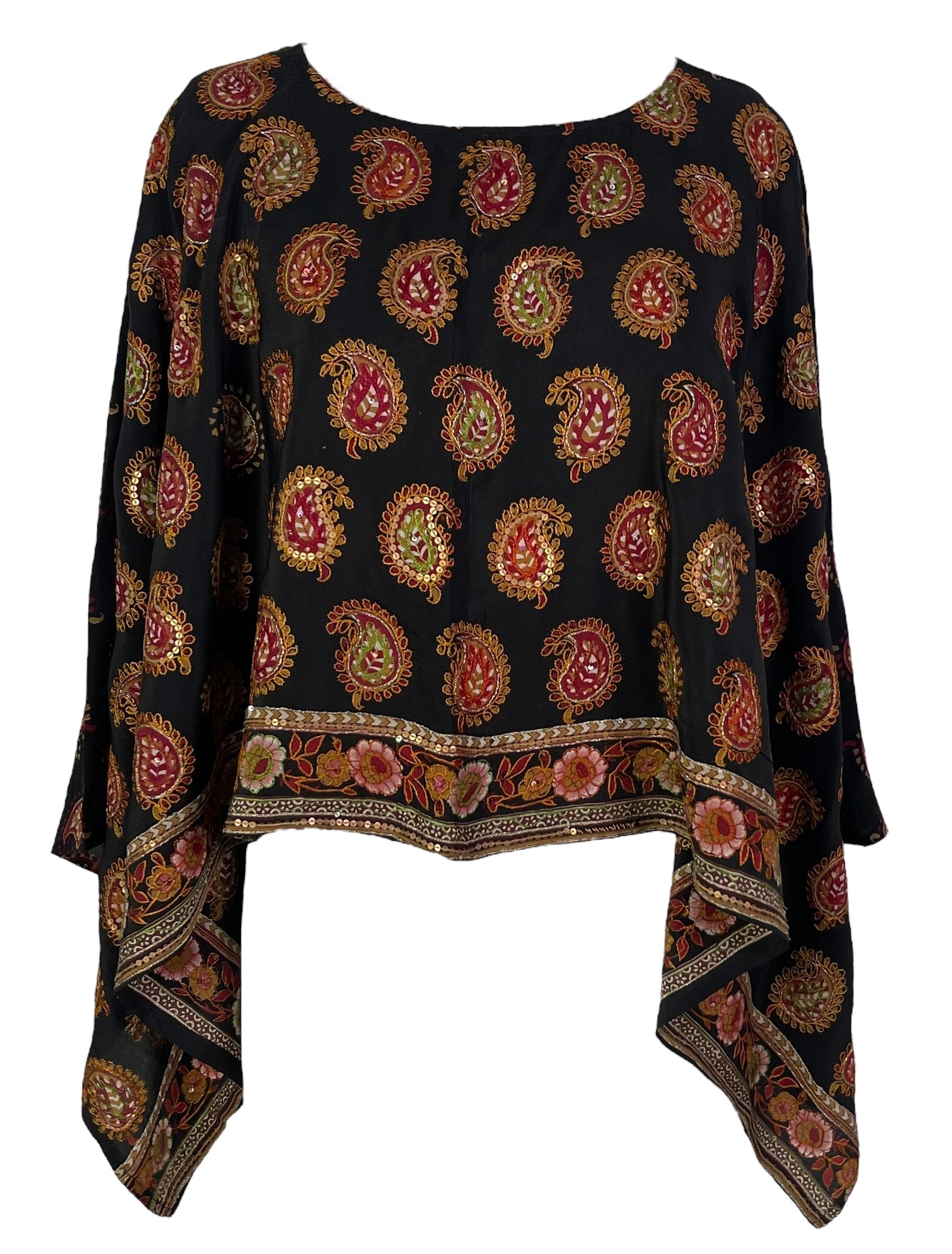 PRC6941 Avatar Pure Silk Capelet Poncho