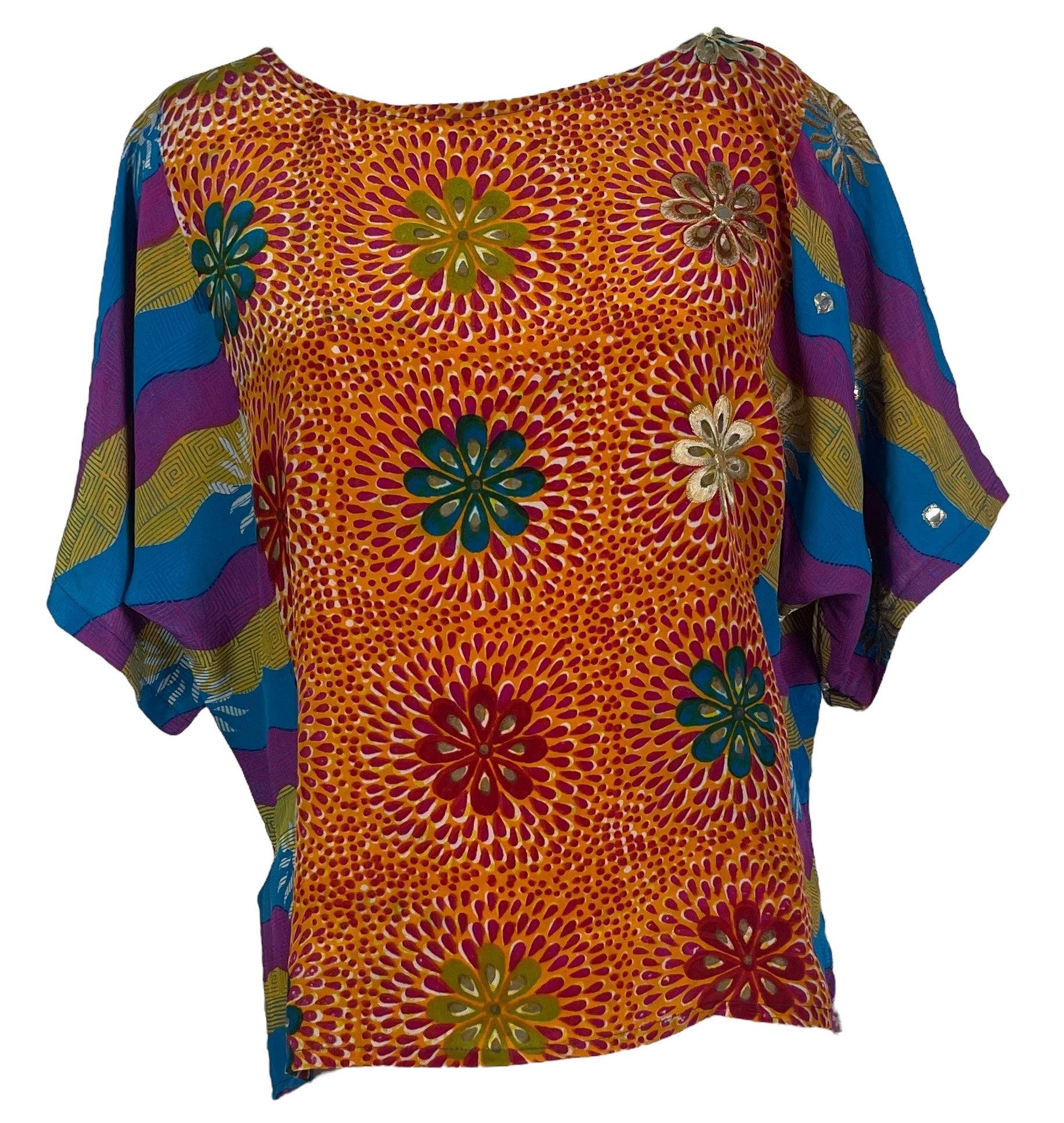 PRC6415 Avatar Pure Silk Side Slit Top