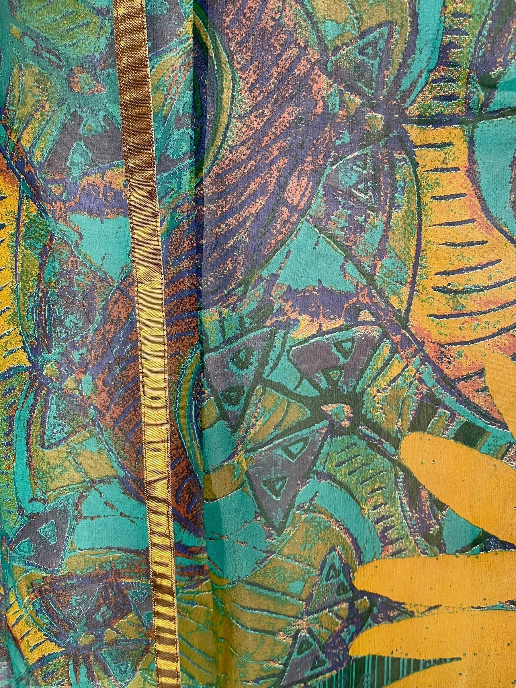 PRG7259 Sheer Avatar Pure Silk Waterfall Top