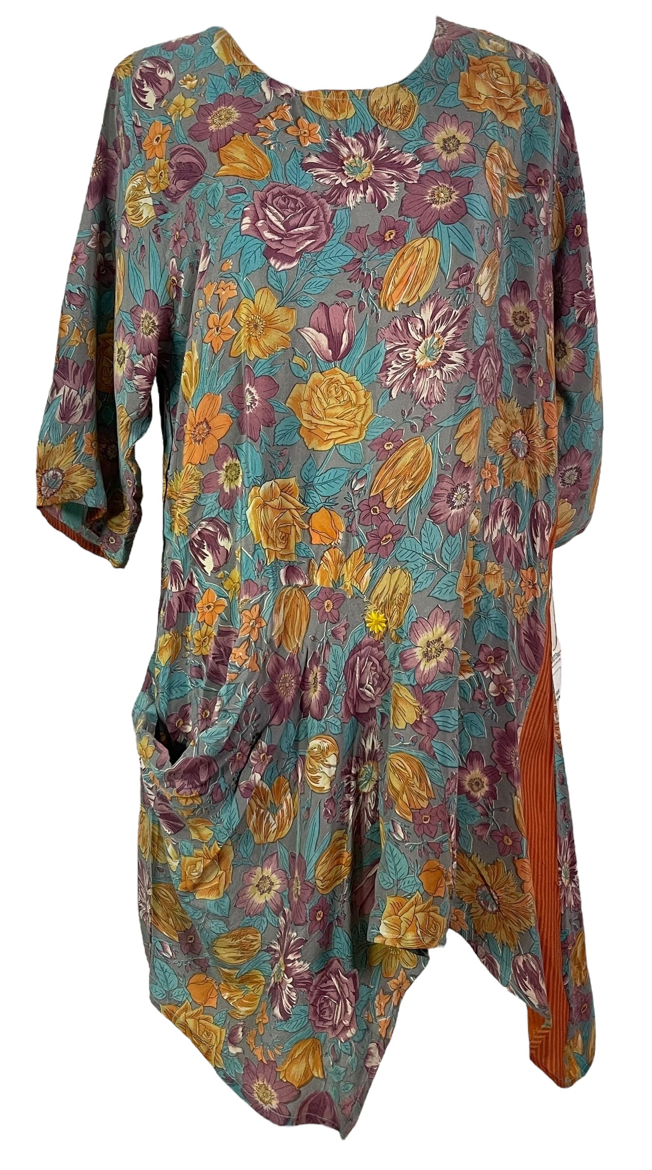 PRC6832 Avatar Pure Silk Self Pocket Tunic Dress