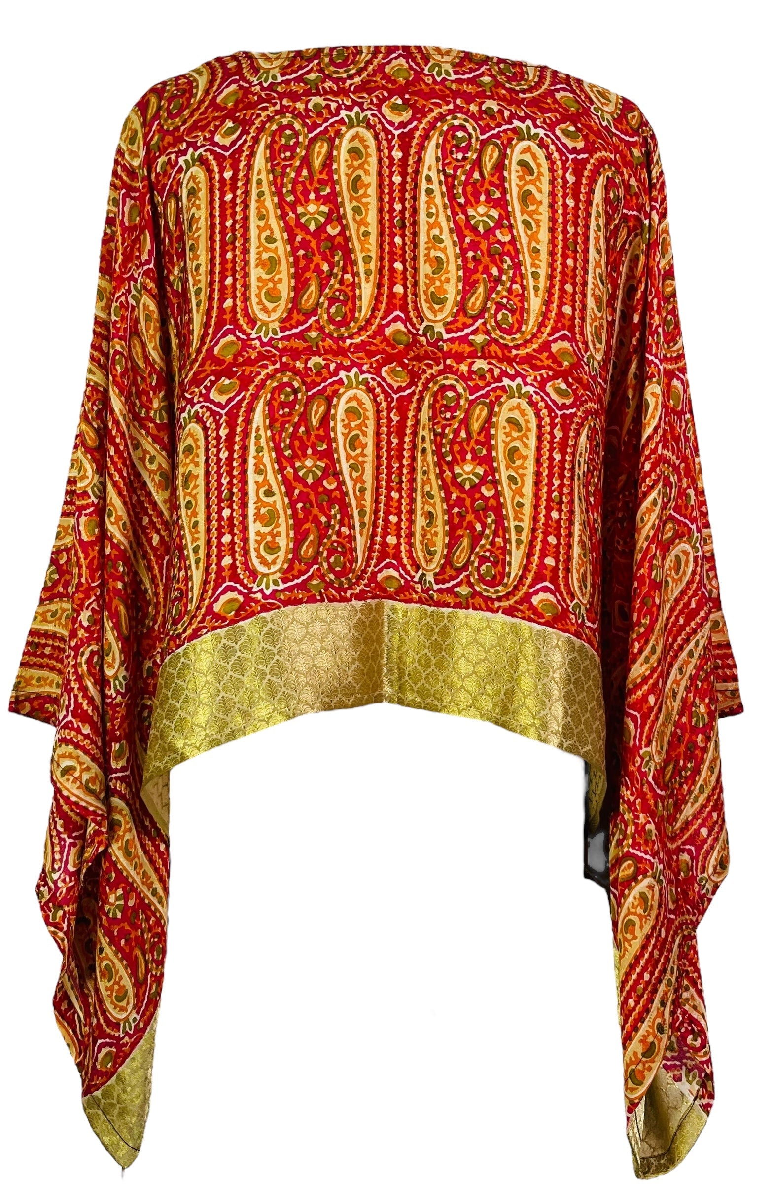 PRC7314 Avatar Pure Silk Kimono-Sleeved Top