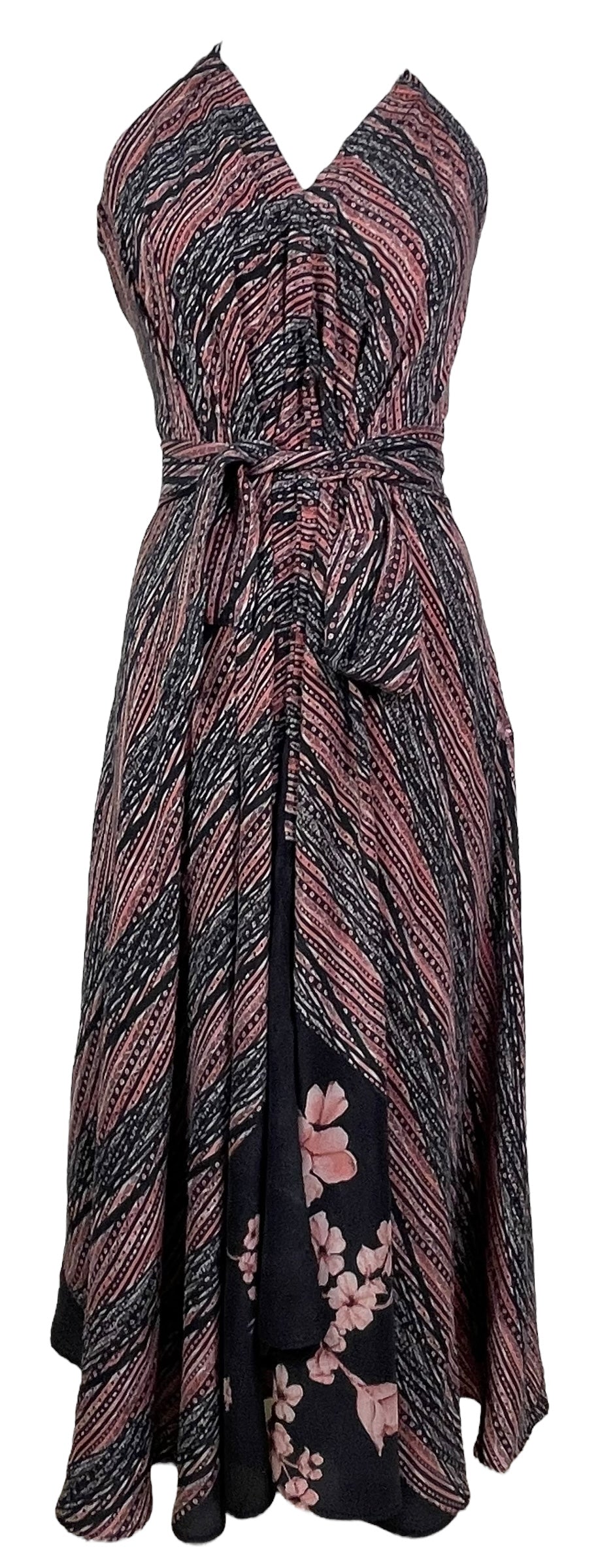 PRC7681 Avatar Pure Silk Maxi Dress with Belt