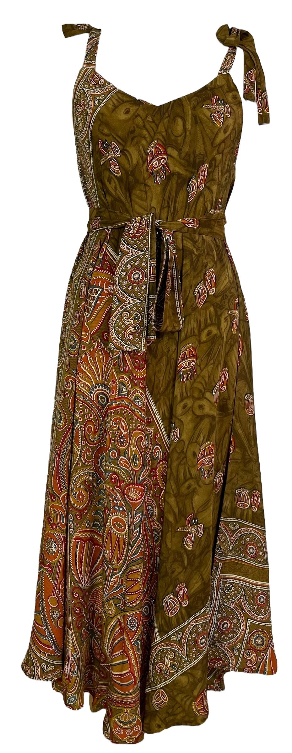 PRC7252 Avatar Pure Silk Maxi Dress with Belt