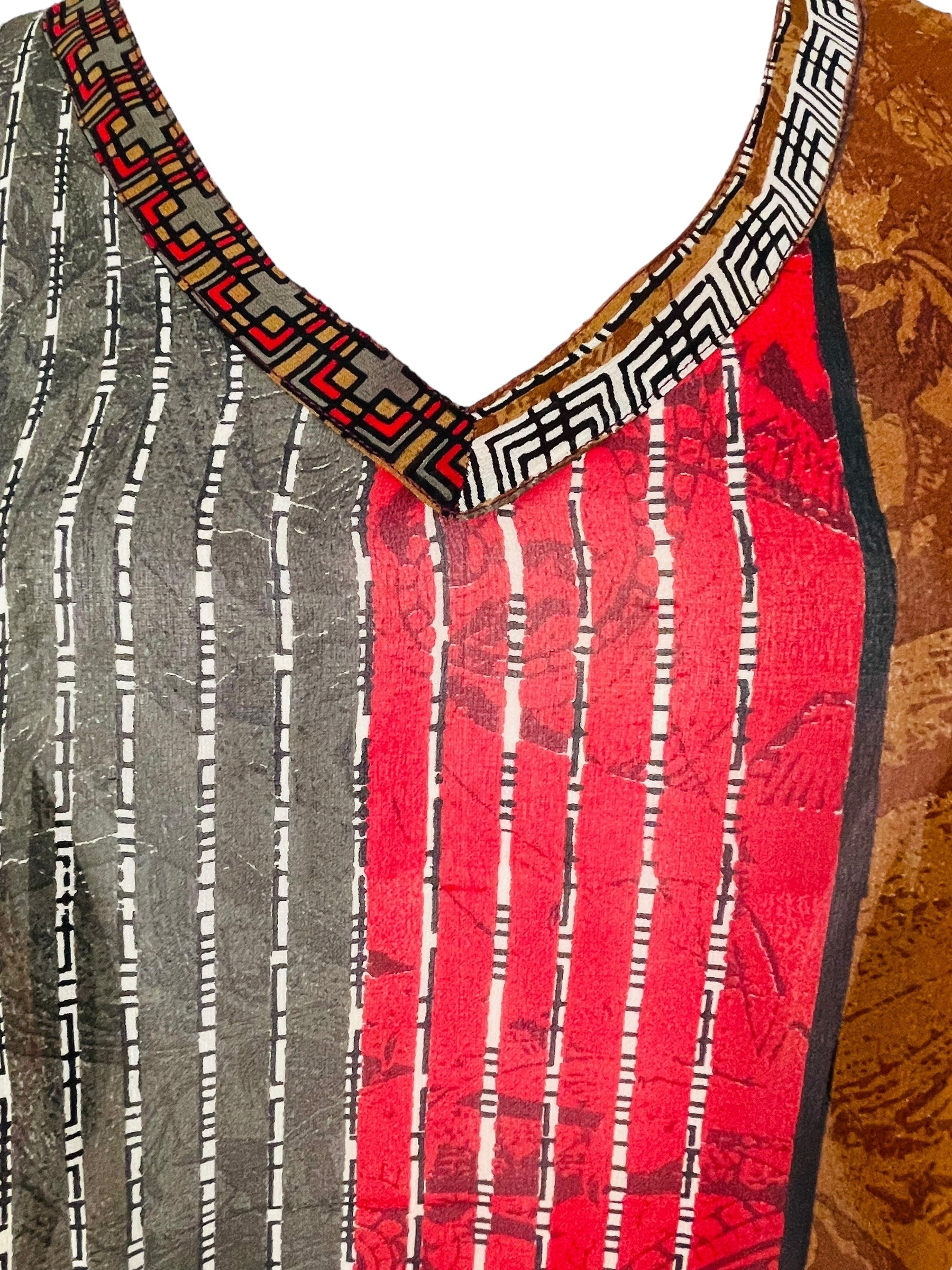 PRG7526 Sheer Avatar Pure Silk Long Tunic with Side Ties