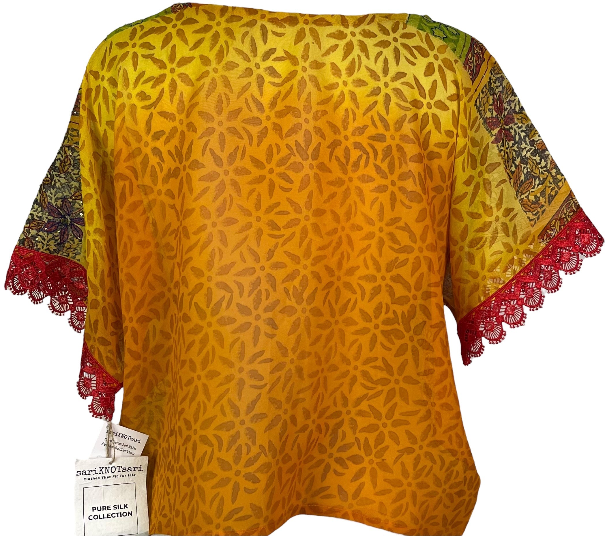 PRG6806 Sheer Avatar Pure Silk Boxy Top