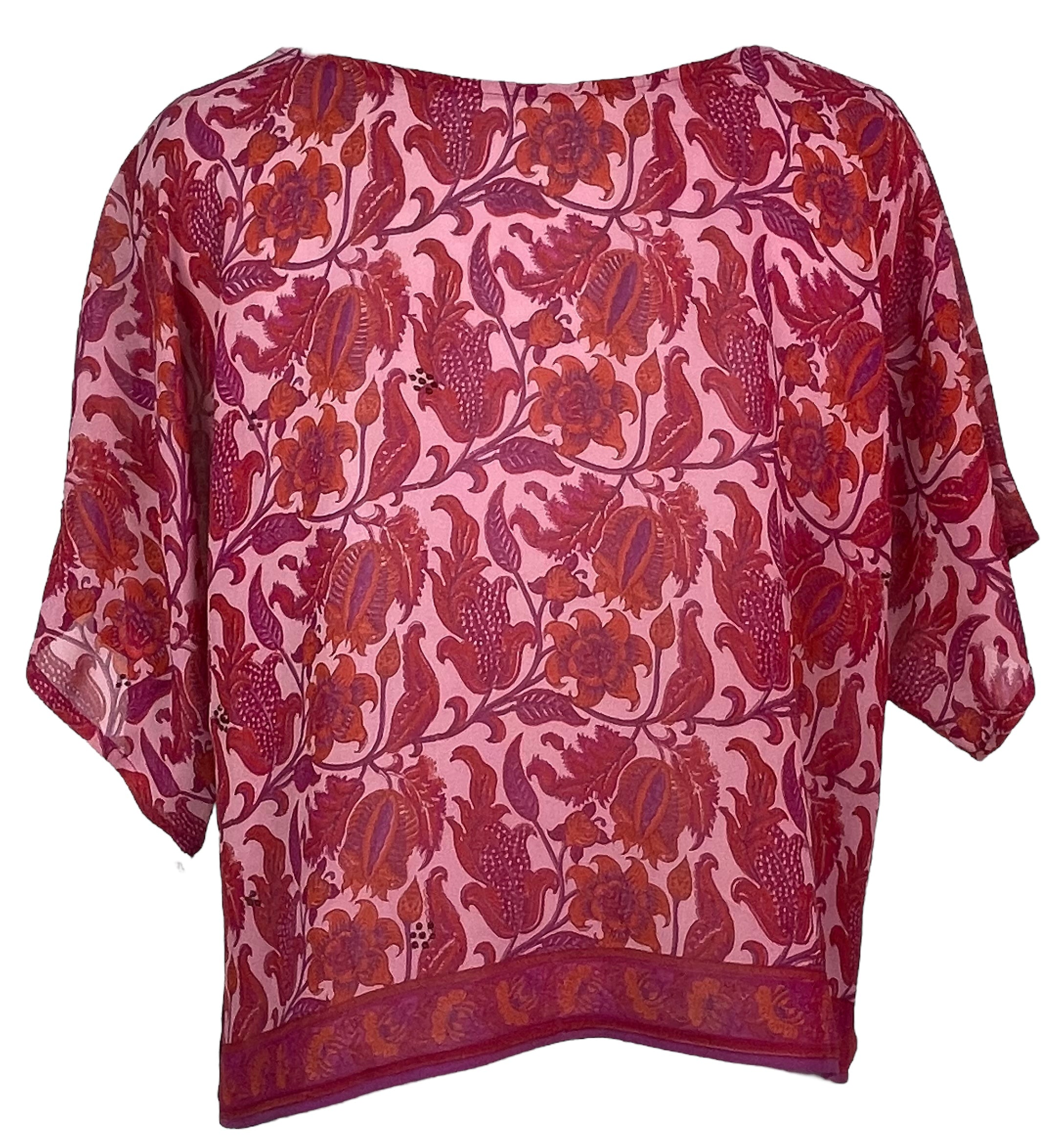 PRG4907 Sheer Avatar Pure Silk Boxy Top