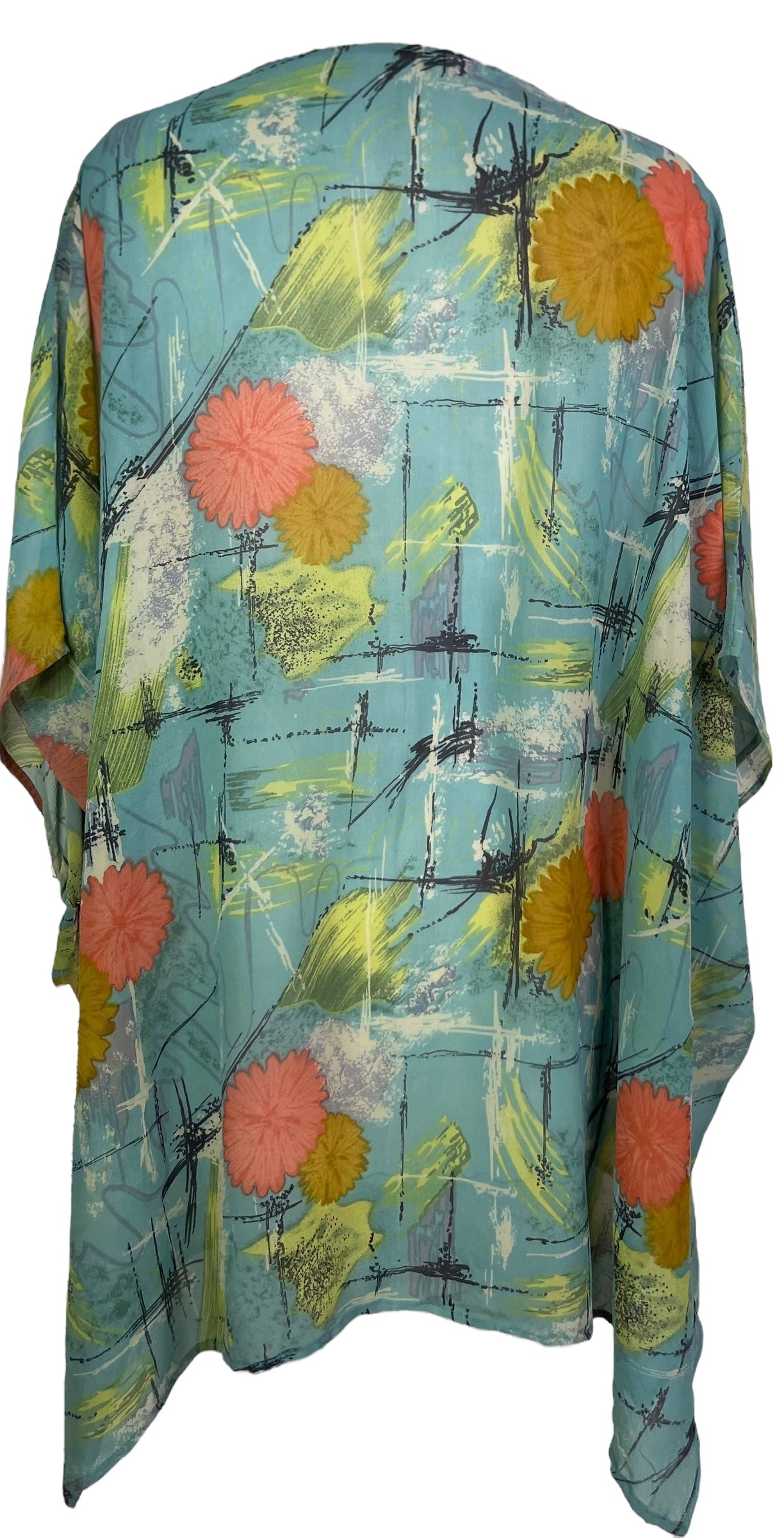 SOLD  PRG7709 Sheer Avatar Pure Silk Short Kaftan Tunic with Slits