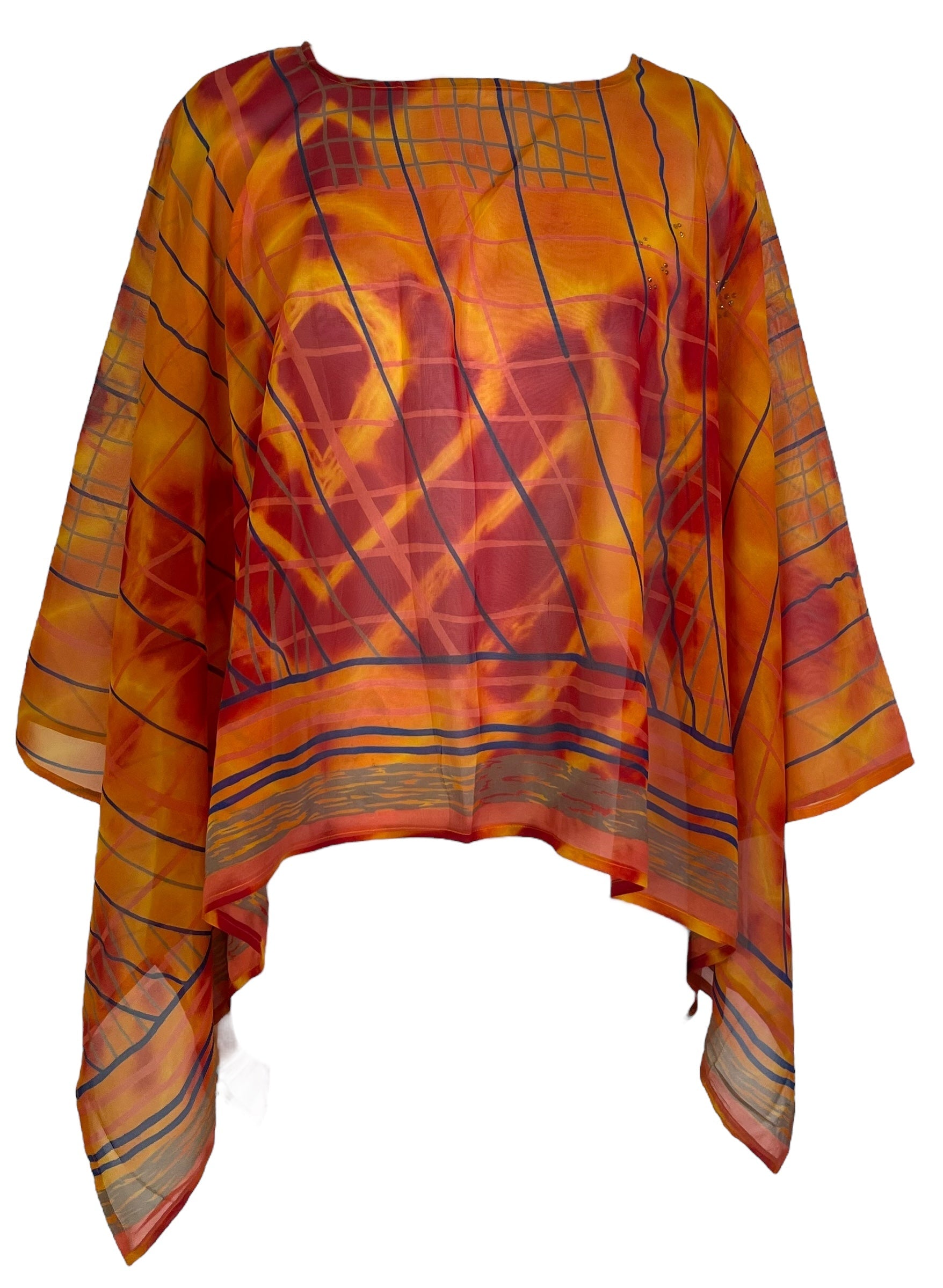 PRG7043 Sheer Avatar Pure Silk Capelet Poncho