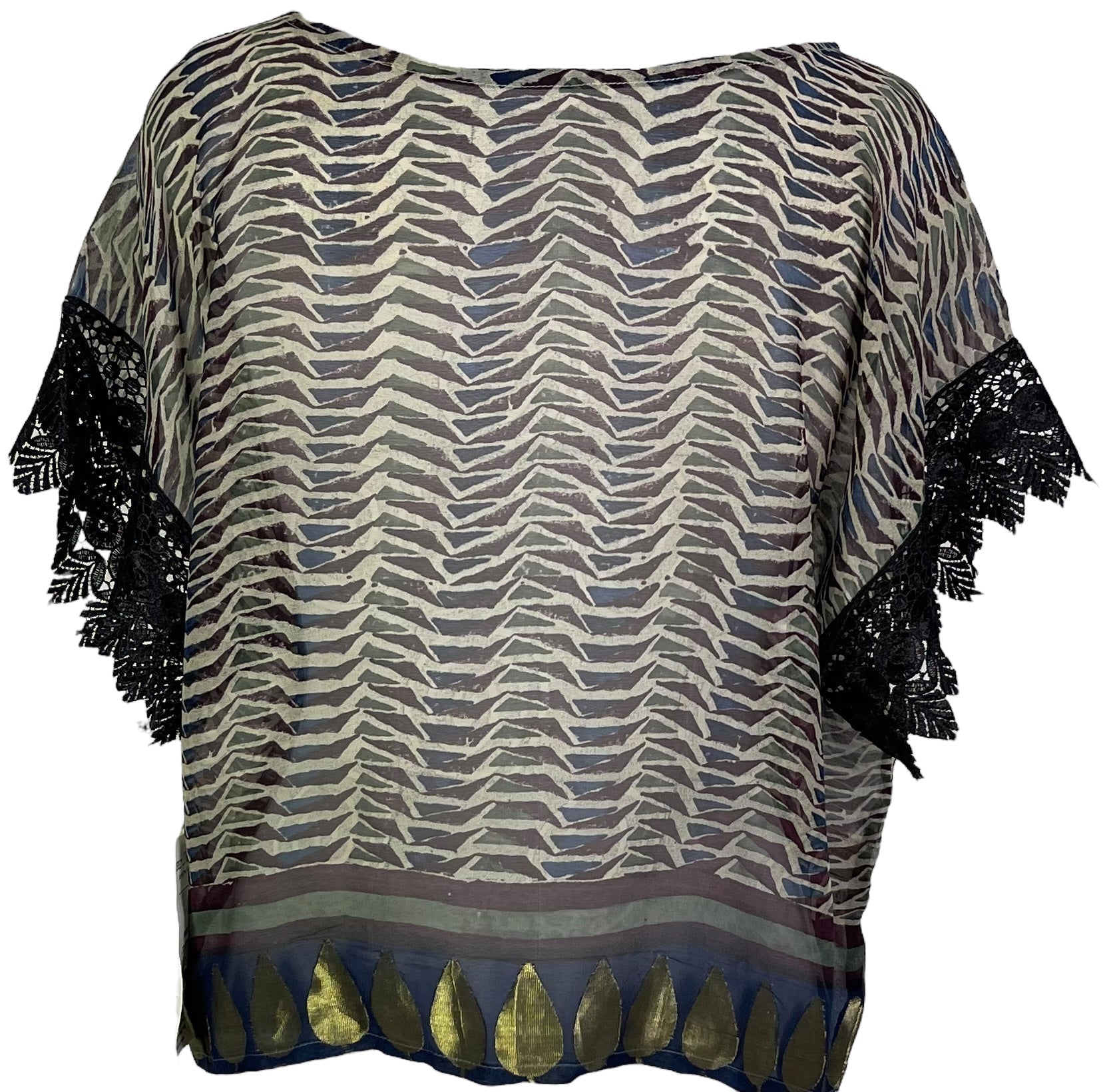 PRG7210 Sheer Avatar Pure Silk Boxy Top