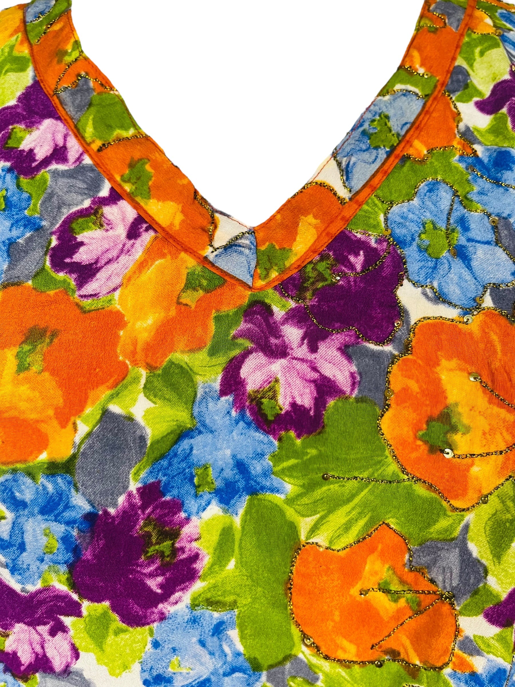 PRC7474 Avatar Pure Silk Short Kaftan Tunic with Slits