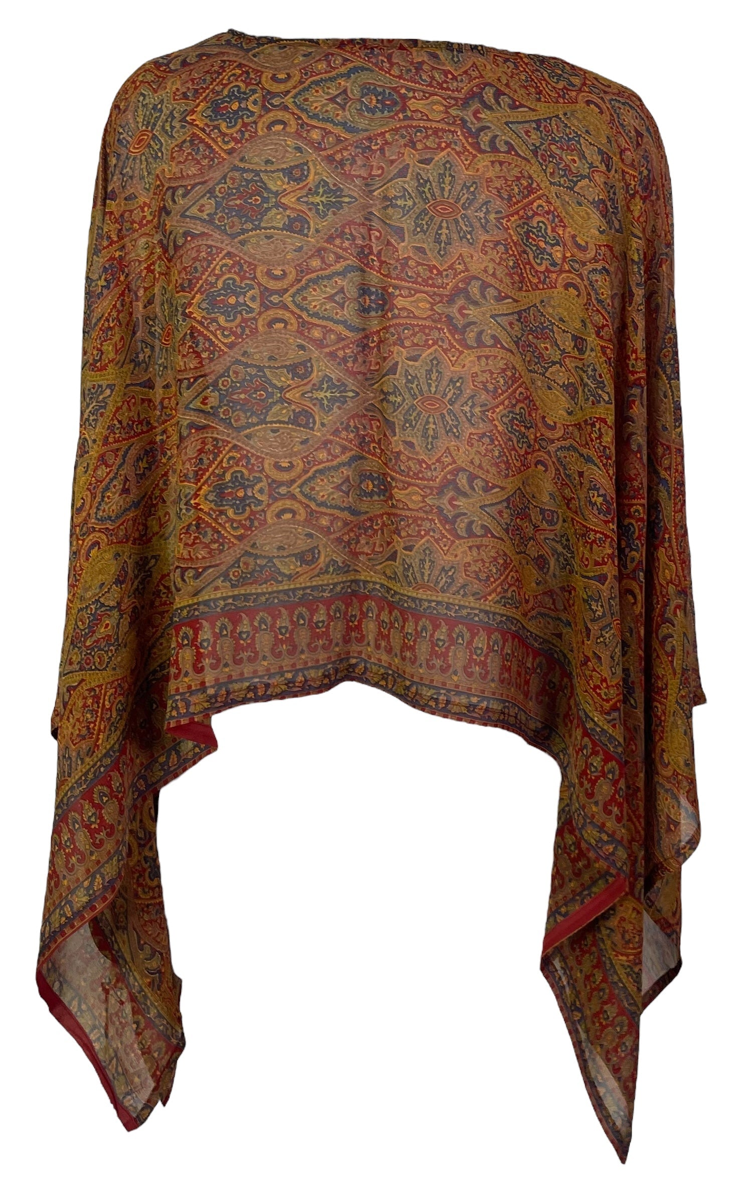 PRG7189 Sheer Avatar Pure Silk Capelet Poncho