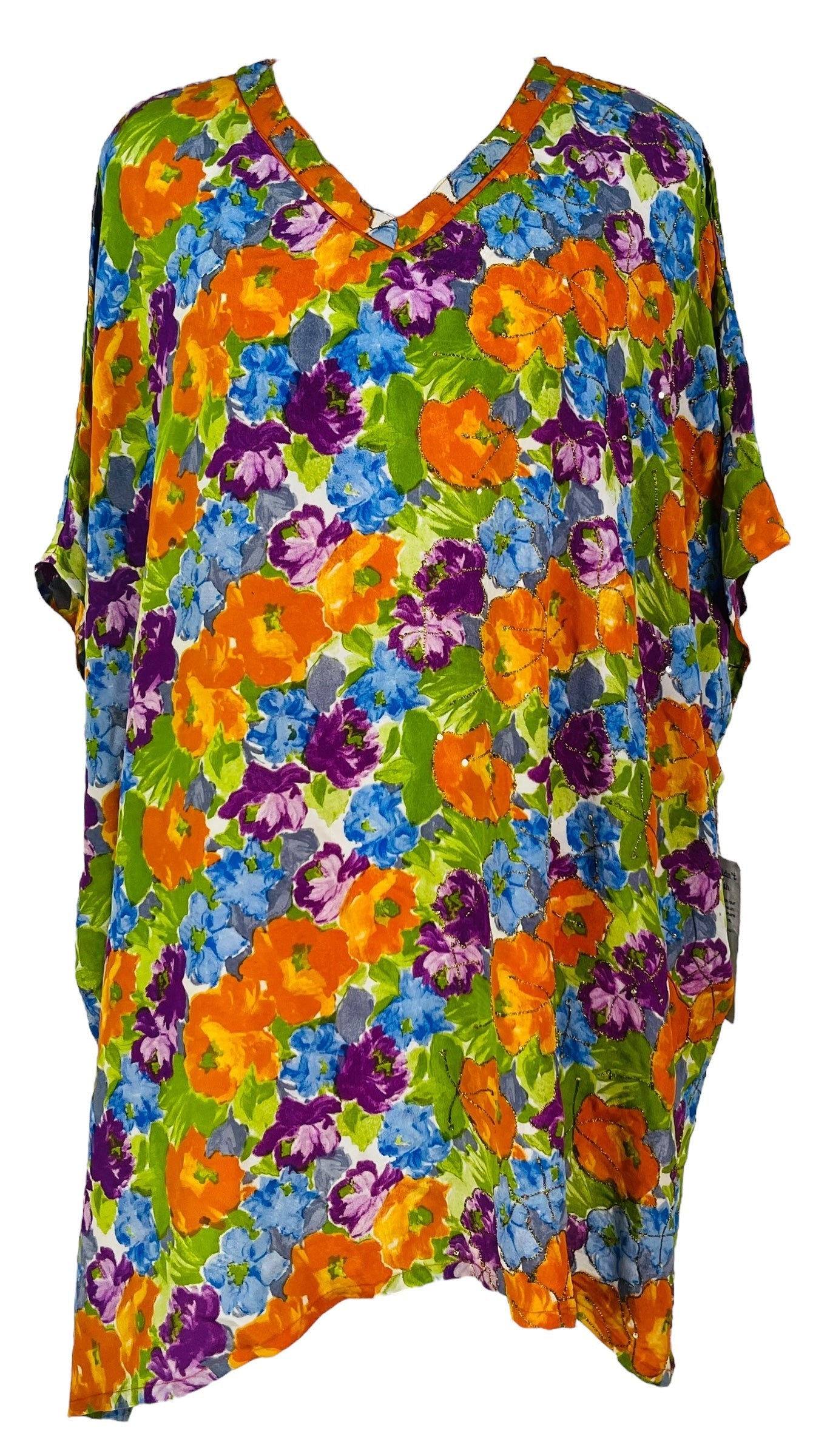 PRC7474 Avatar Pure Silk Short Kaftan Tunic with Slits