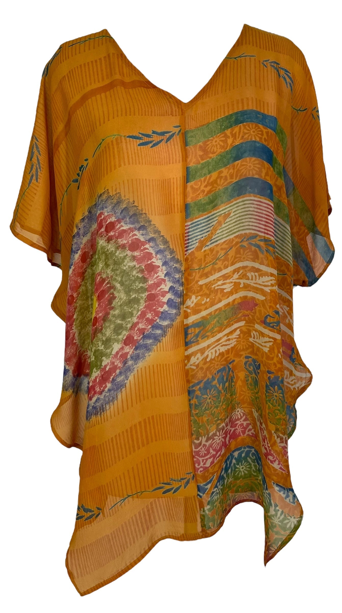 PRG7045 Sheer Avatar Pure Silk Waterfall Top