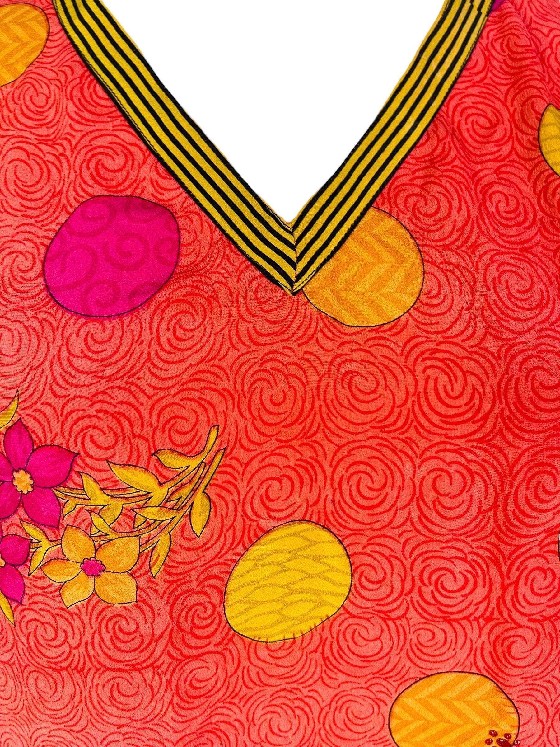 PRC7466 Avatar Pure Silk Short Kaftan Tunic with Slits