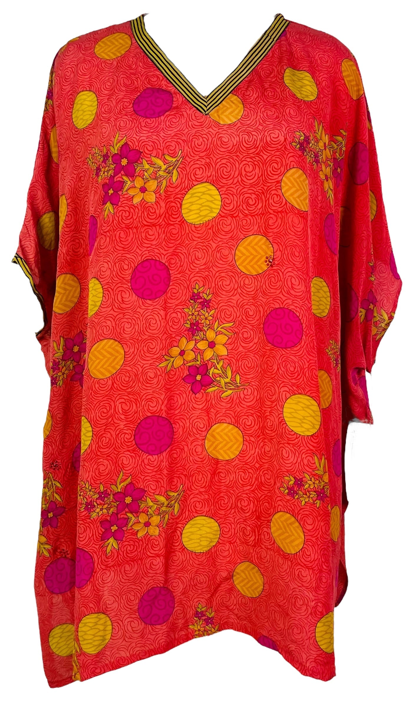 PRC7466 Avatar Pure Silk Short Kaftan Tunic with Slits