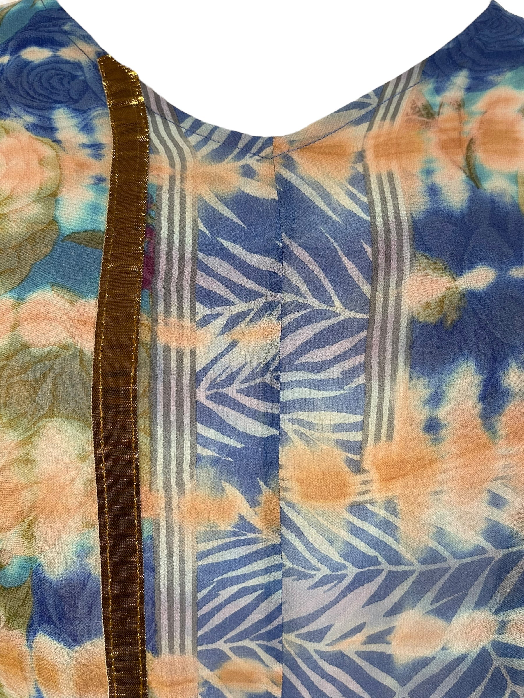 PRG6842 Sheer Sheer Avatar Pure Silk Waterfall Top