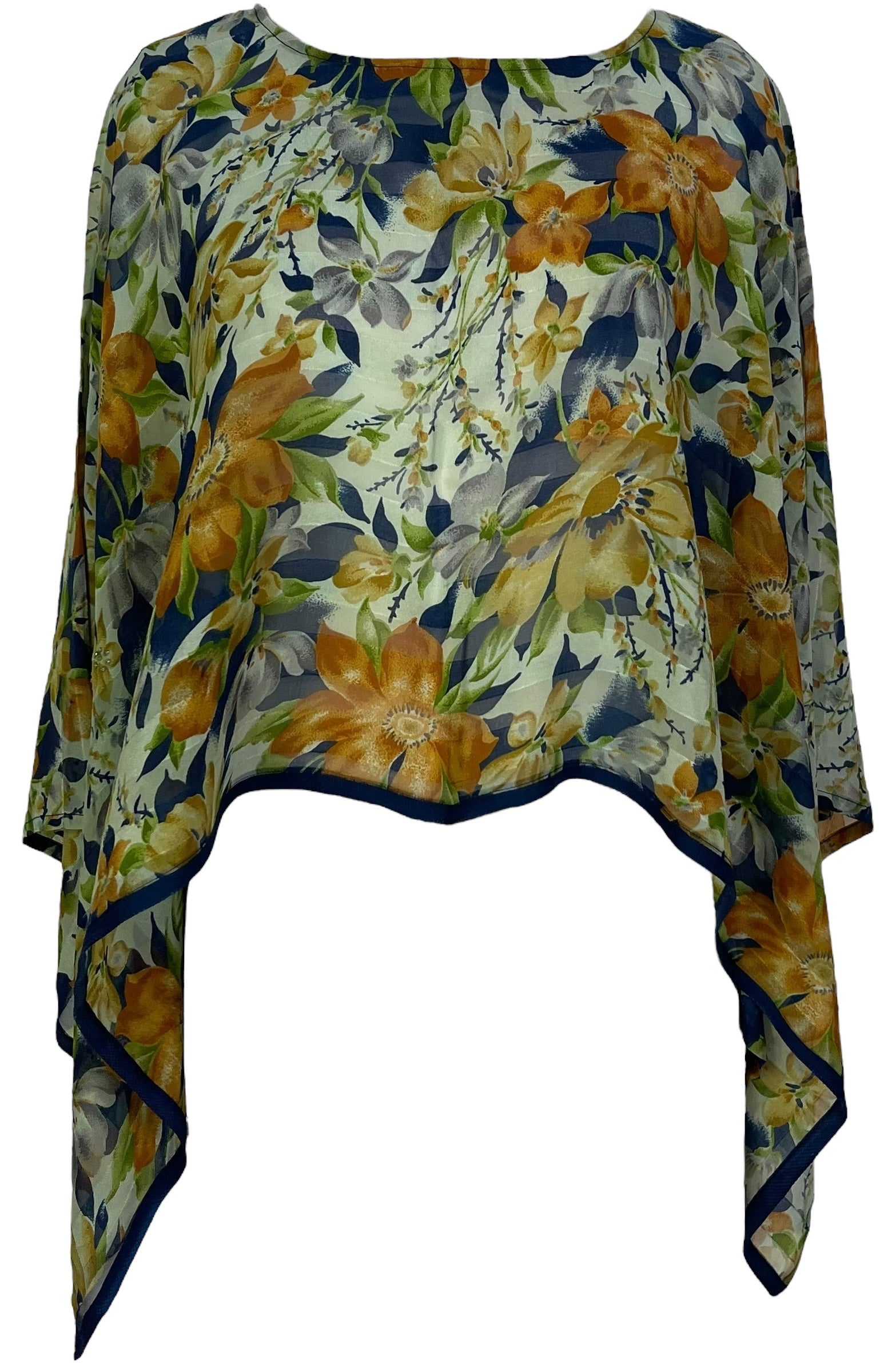 PRG6614 Sheer Avatar Pure Silk Capelet Poncho