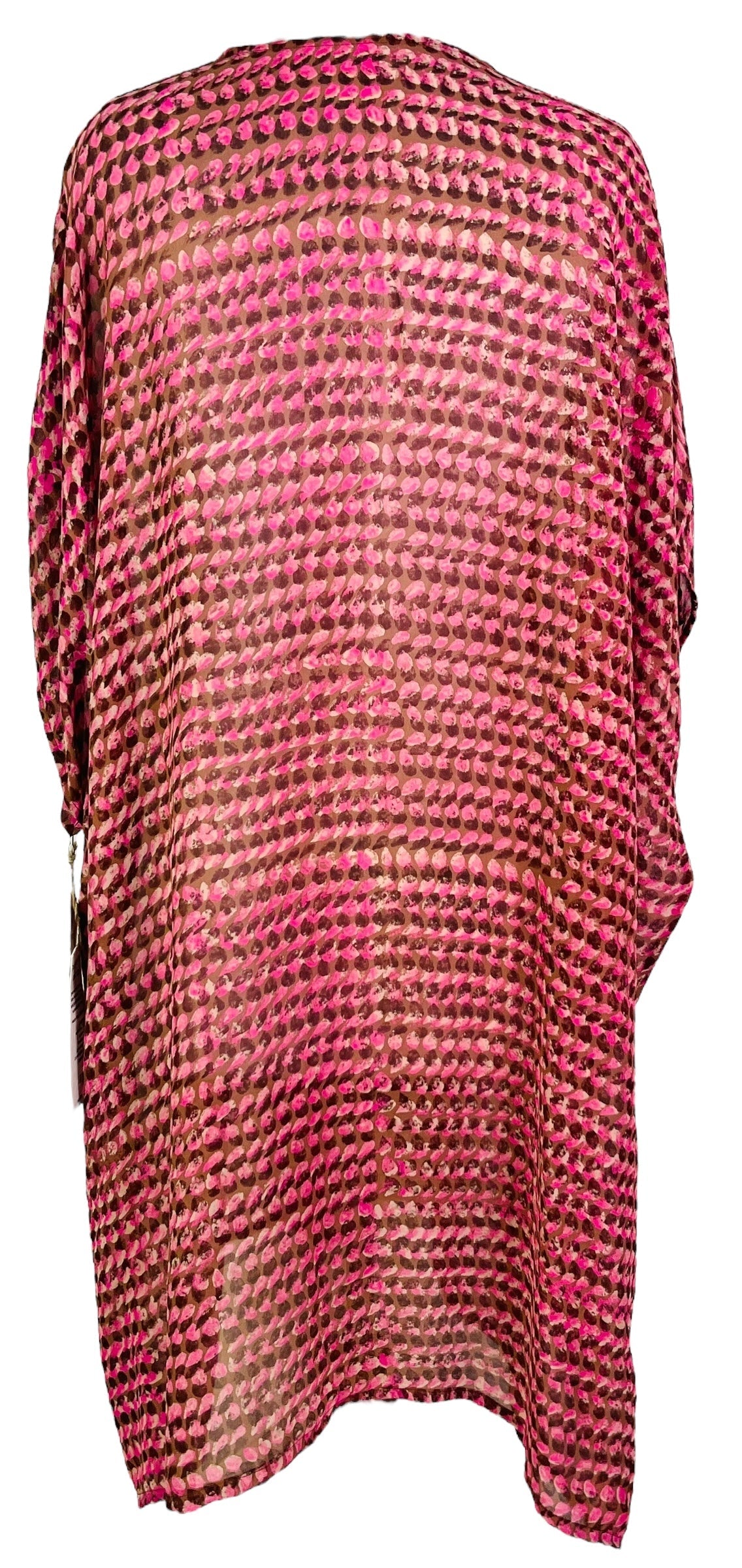 PRG7484 Sheer Avatar Pure Silk Midi Length Kaftan