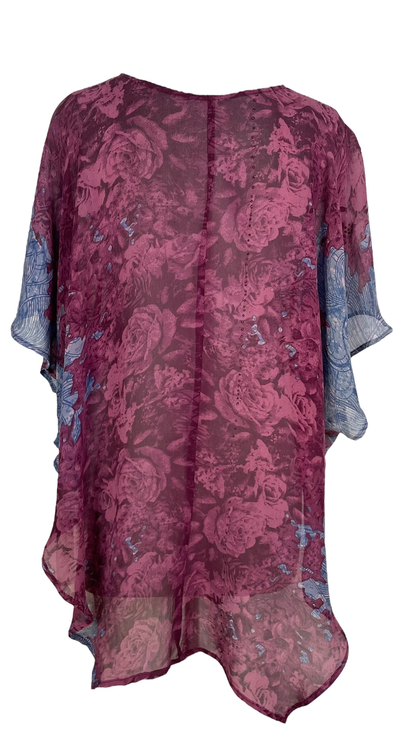 PRG7272 Sheer Avatar Pure Silk Waterfall Top