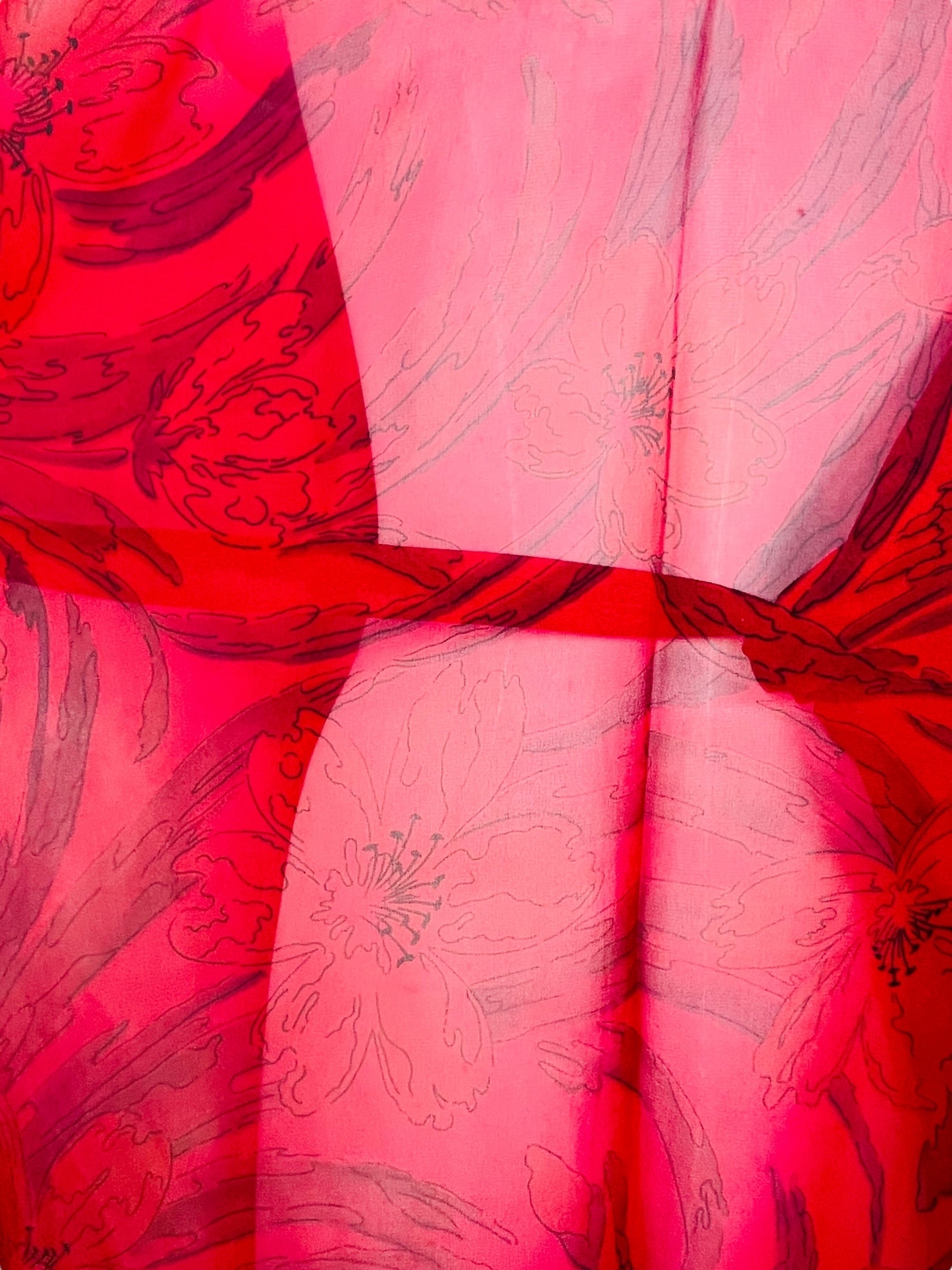 PRG7489 Sheer Avatar Pure Silk Kimono-Sleeved Jacket with Belt