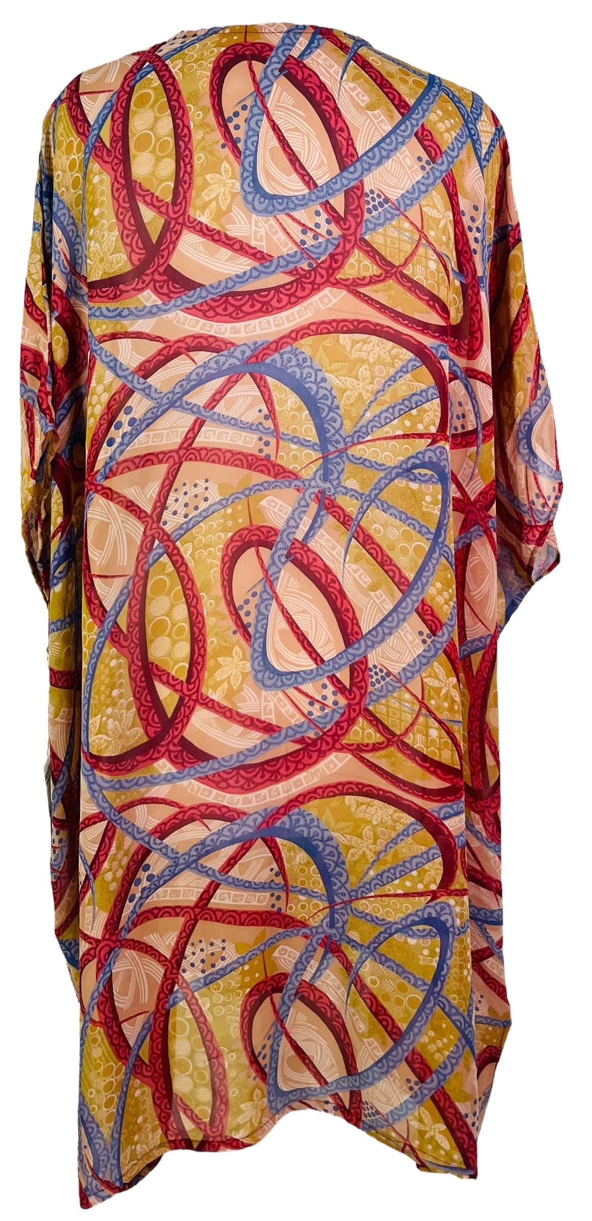 PRG7478 Sheer Avatar Pure Silk Midi Length Kaftan