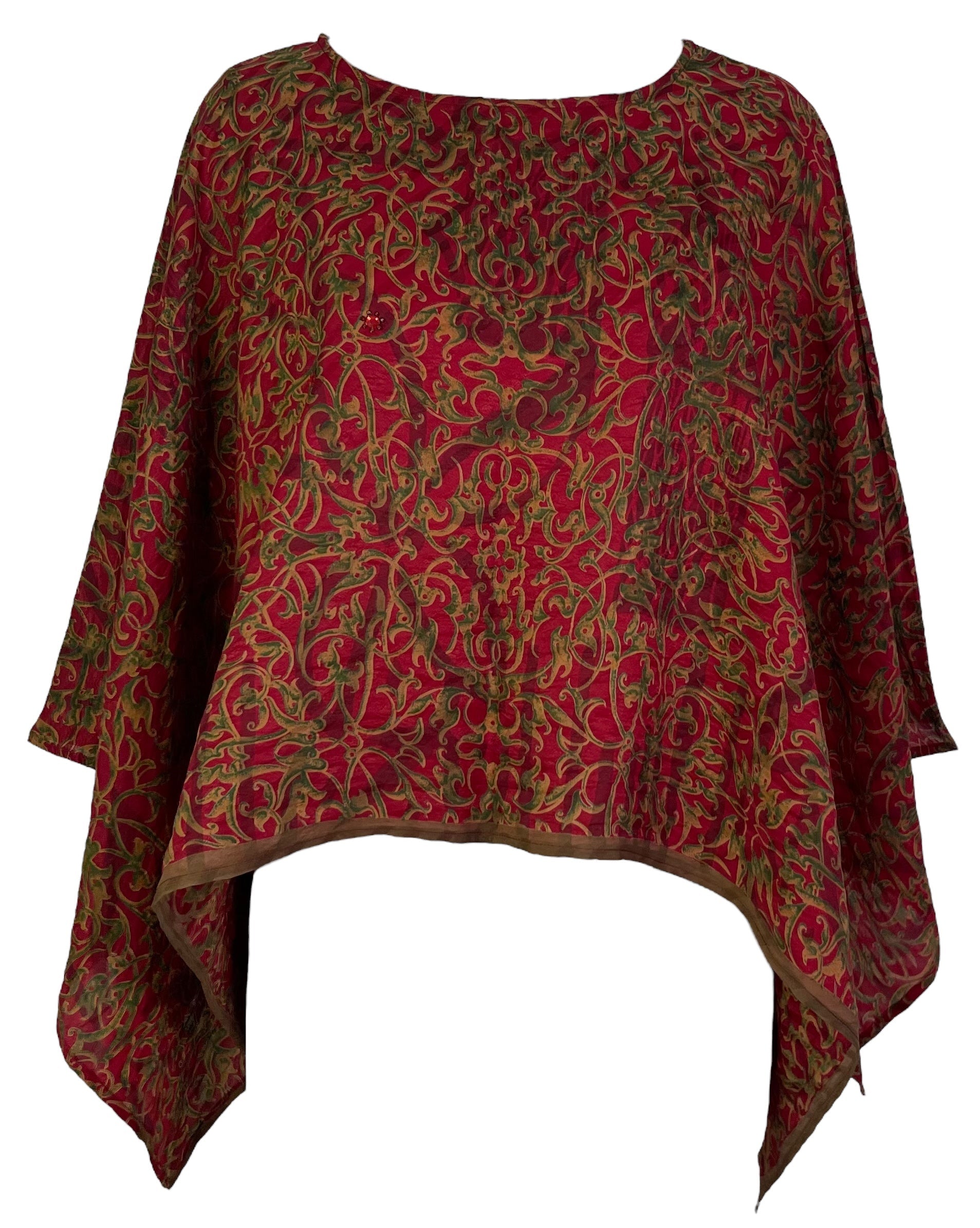 PRC7285 Avatar Pure Silk Capelet Poncho
