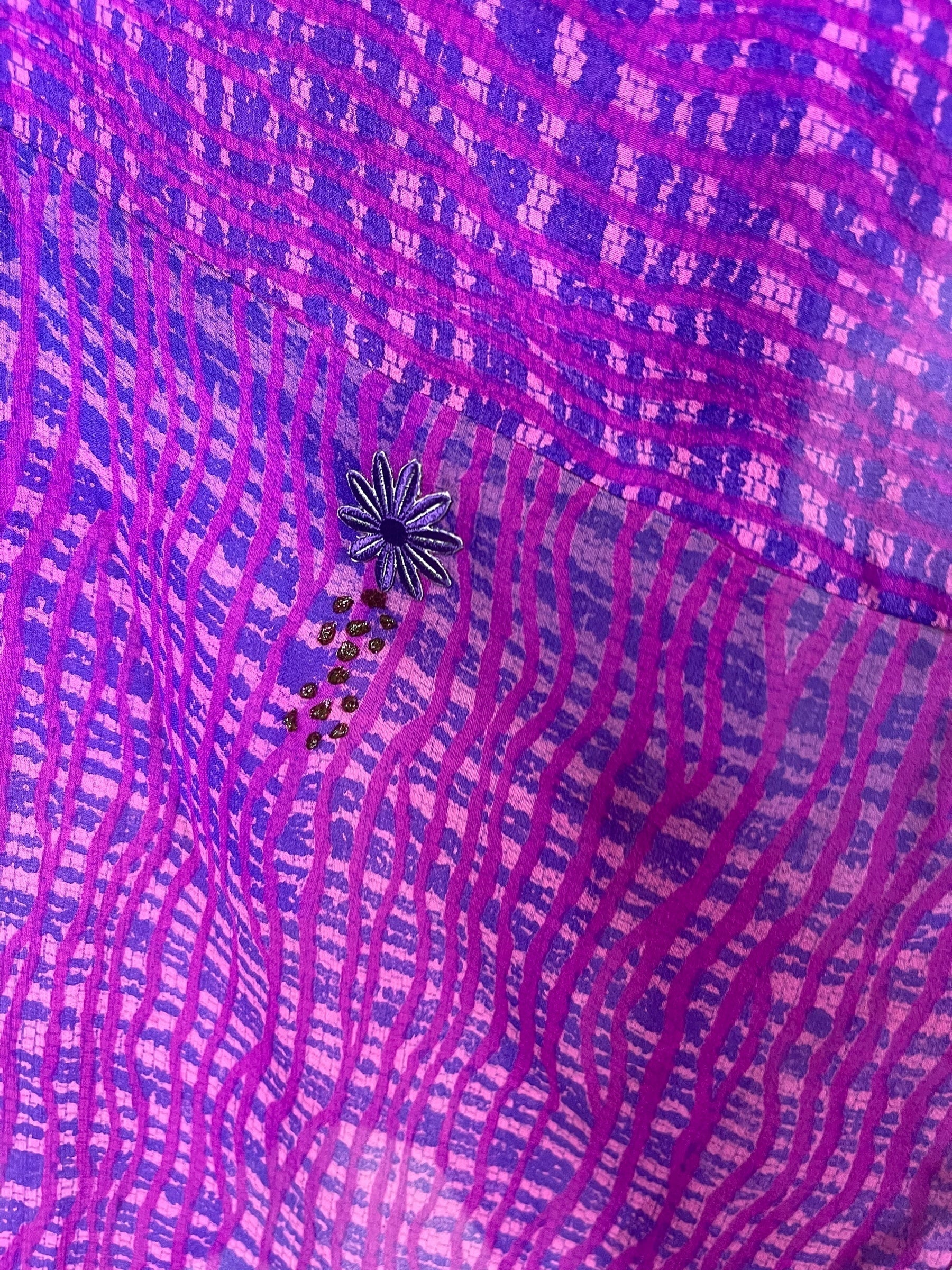 PRG7204 Sheer Avatar Pure Silk Sculptural Long Tunic Dress