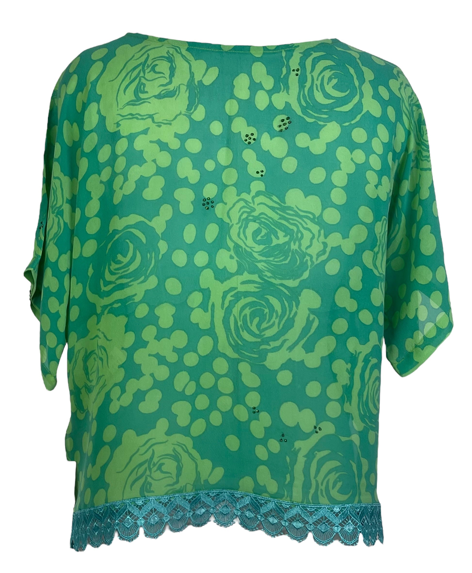 PRG5400 Sheer Avatar Pure Silk Side Slit Top