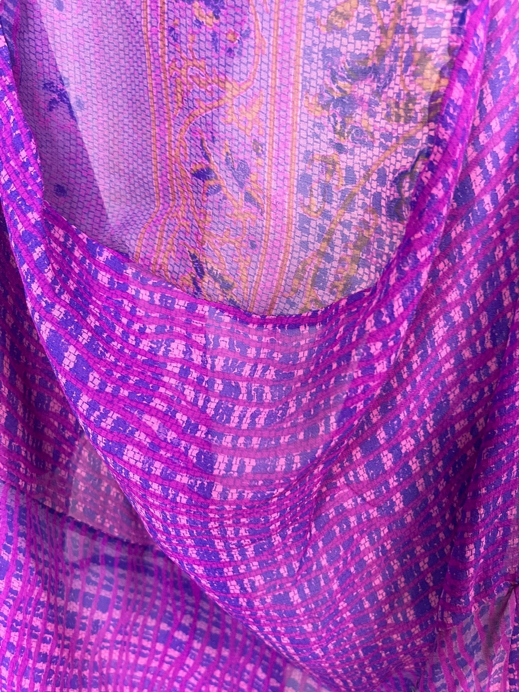 PRG7204 Sheer Avatar Pure Silk Sculptural Long Tunic Dress