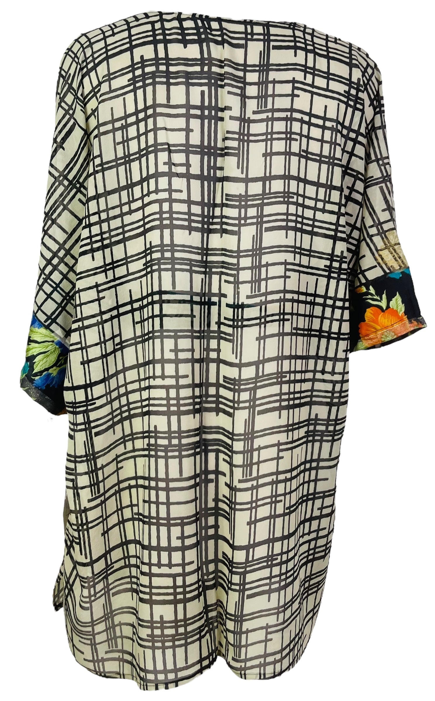 PRG7190 Sheer Avatar Pure Silk Kimono-Sleeved Jacket with Belt