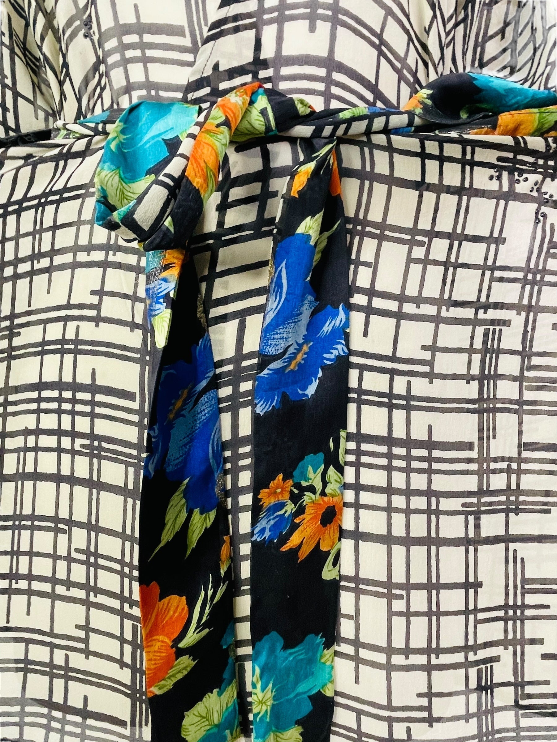 PRG7190 Sheer Avatar Pure Silk Kimono-Sleeved Jacket with Belt